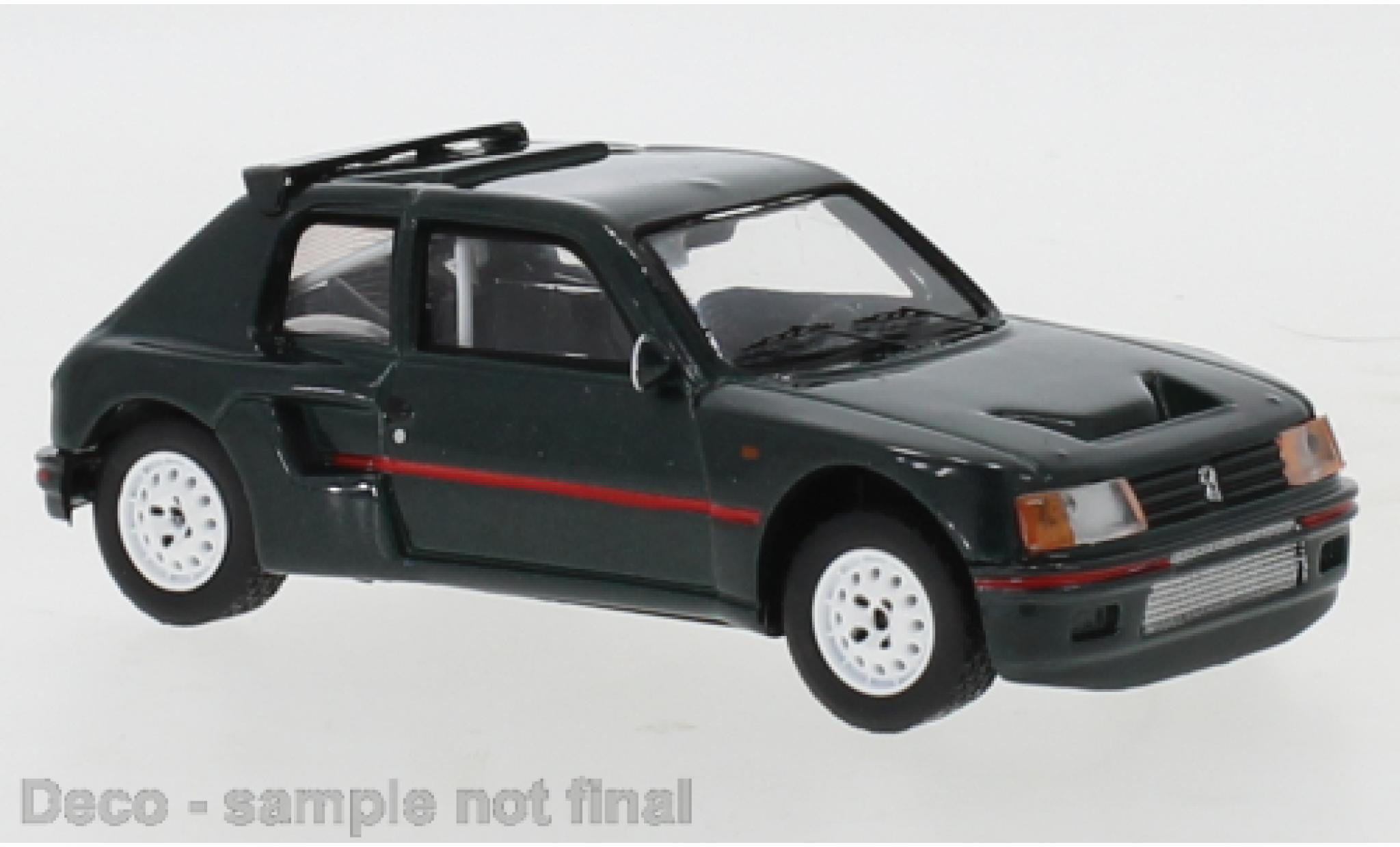 Peugeot 205 1/43 IXO T16 Douane metallise grigio 1987 modellino in miniatura