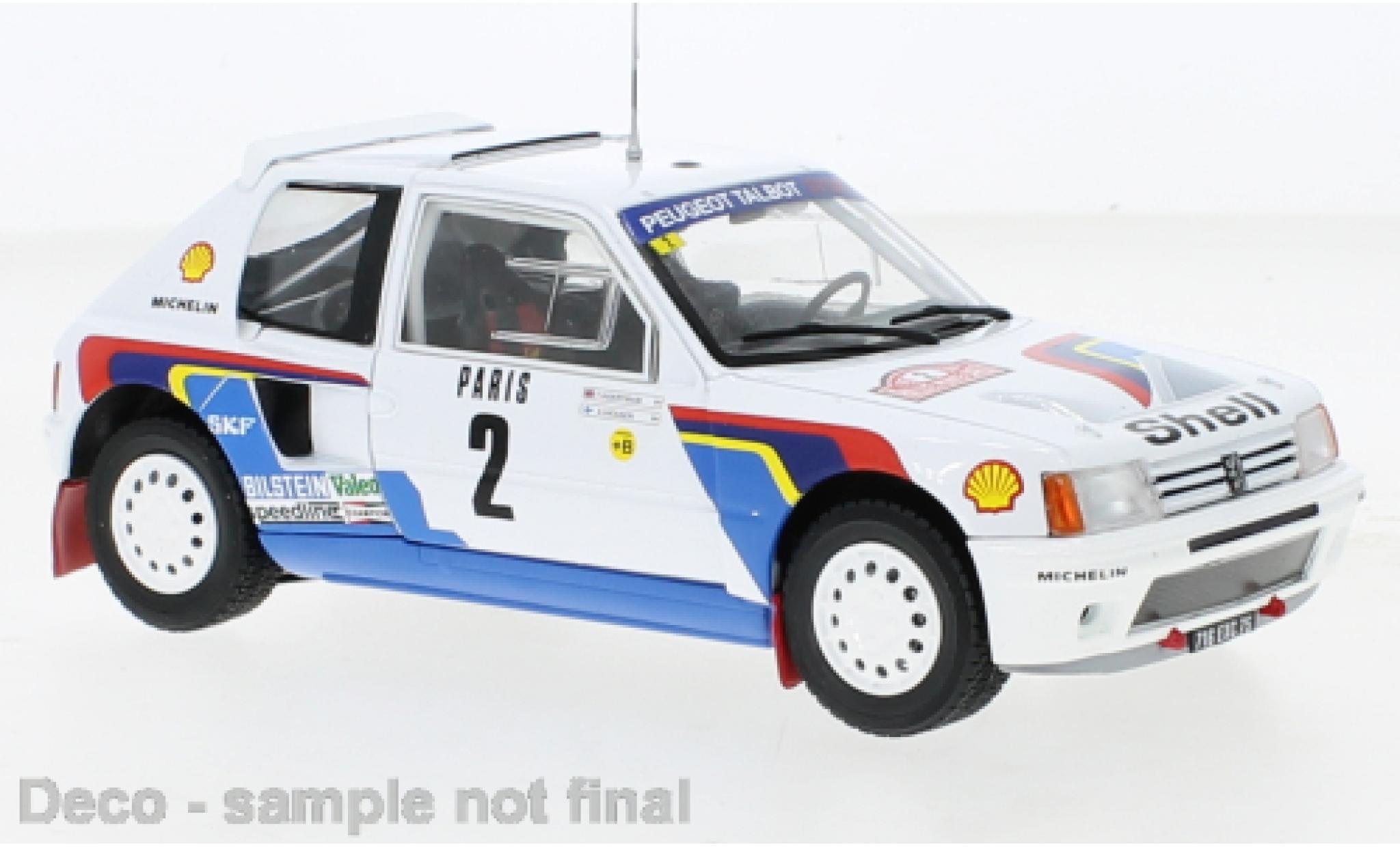 Peugeot 205 1/24 IXO T16 No.2 Rallye WM Rally Monte Carlo 1985 modellino in miniatura
