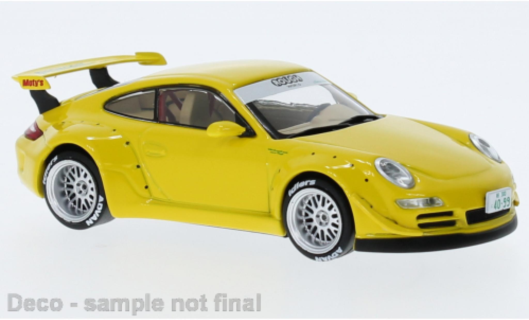 Porsche 997 RWB 1/43 IXO giallo modellino in miniatura