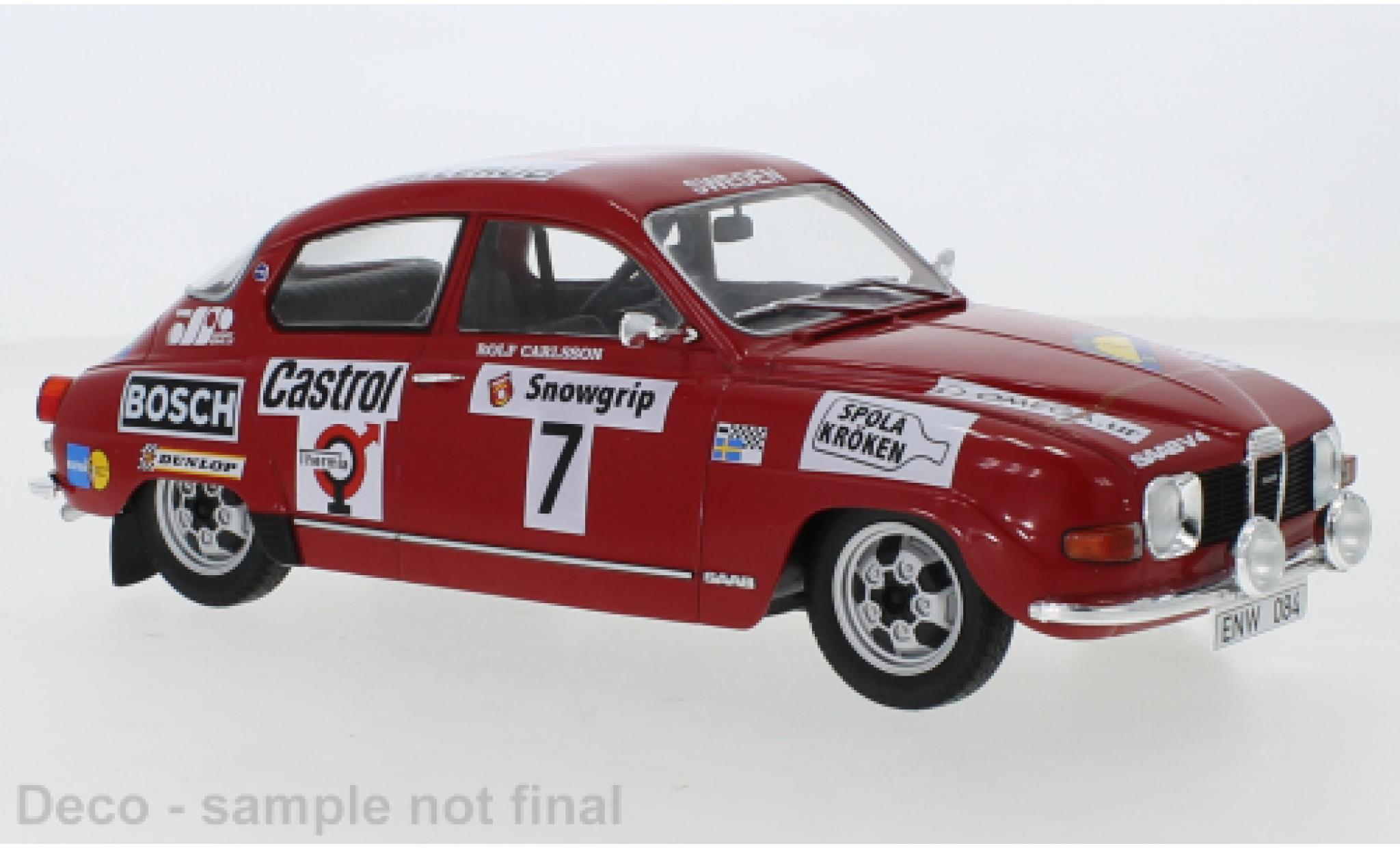Saab 96 1/18 IXO V4 No.7 Rallye WM Rallye Suède 1973 modellino in miniatura