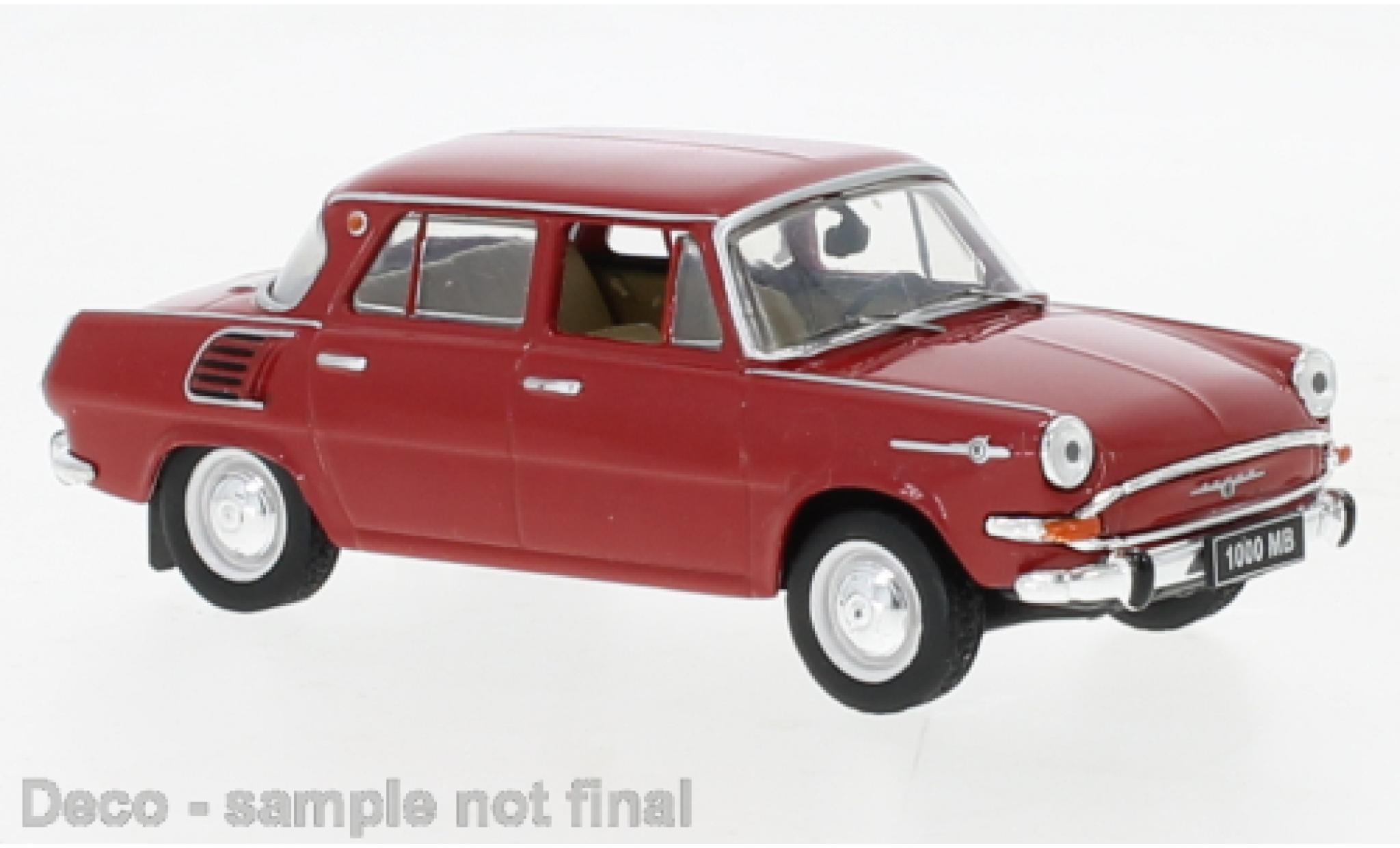 Skoda 1000 1/43 IXO MB rosso 1968 modellino in miniatura