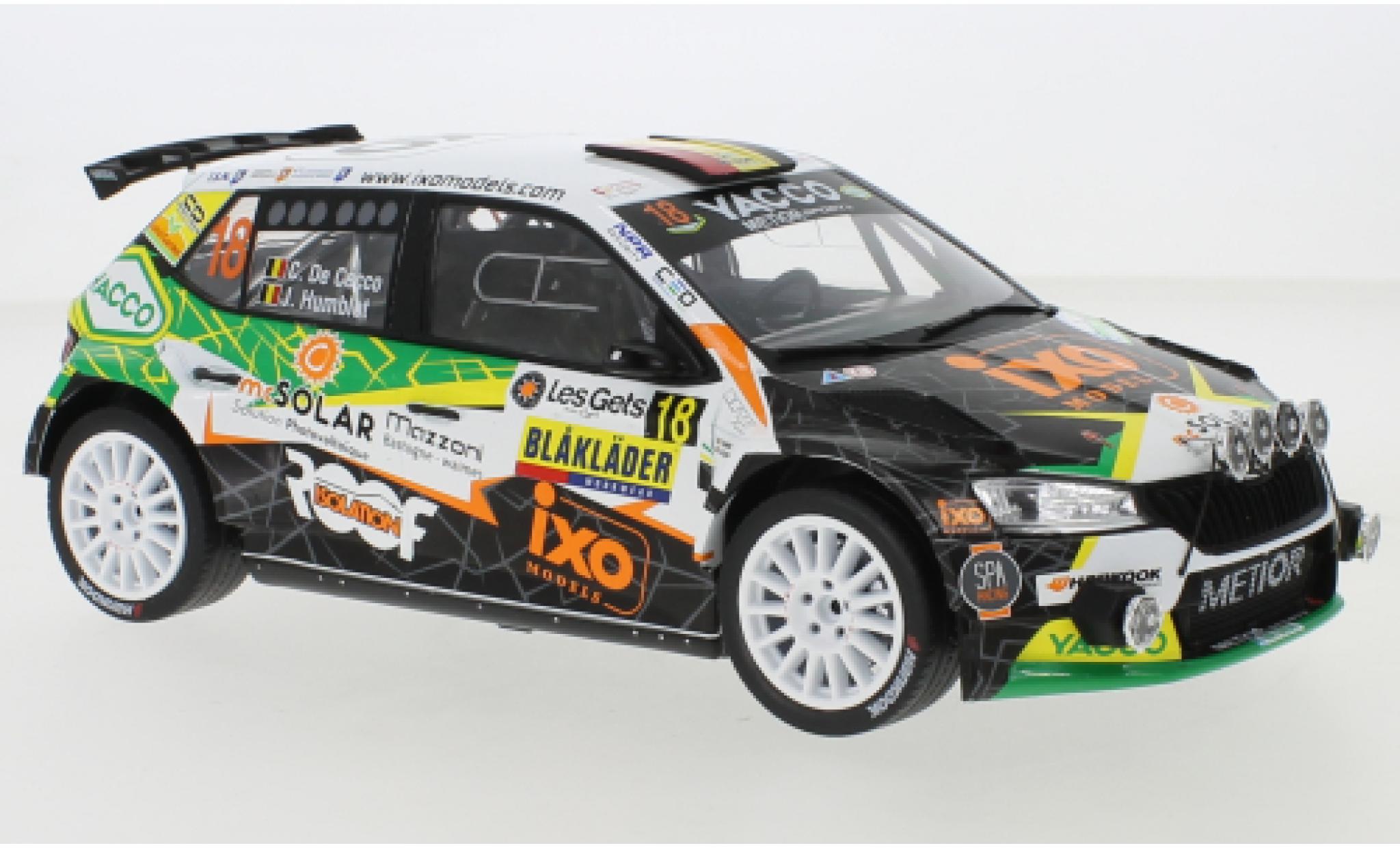Skoda Fabia 1/18 IXO R5 Evo No.18 Rally Condroz 2019 modellino in miniatura