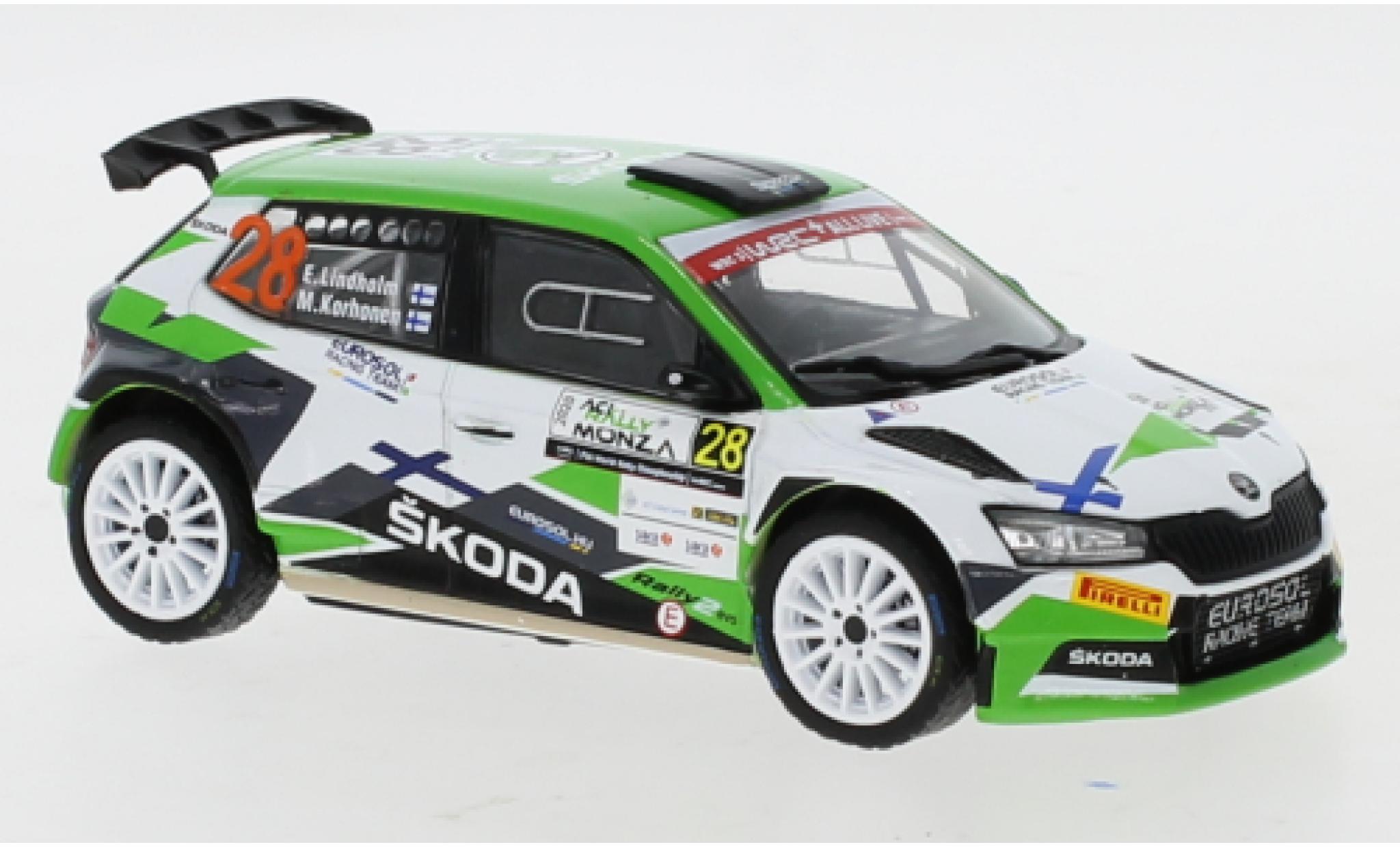 Skoda Fabia 1/43 IXO R5 Evo No.28 Rallye WM Rallye Monza 2020 modellino in miniatura