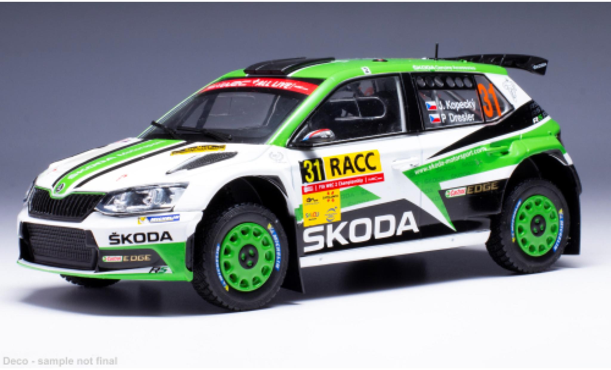 Skoda Fabia 1/24 IXO R5 No.32 Rally Catalunya 2018 modellino in miniatura