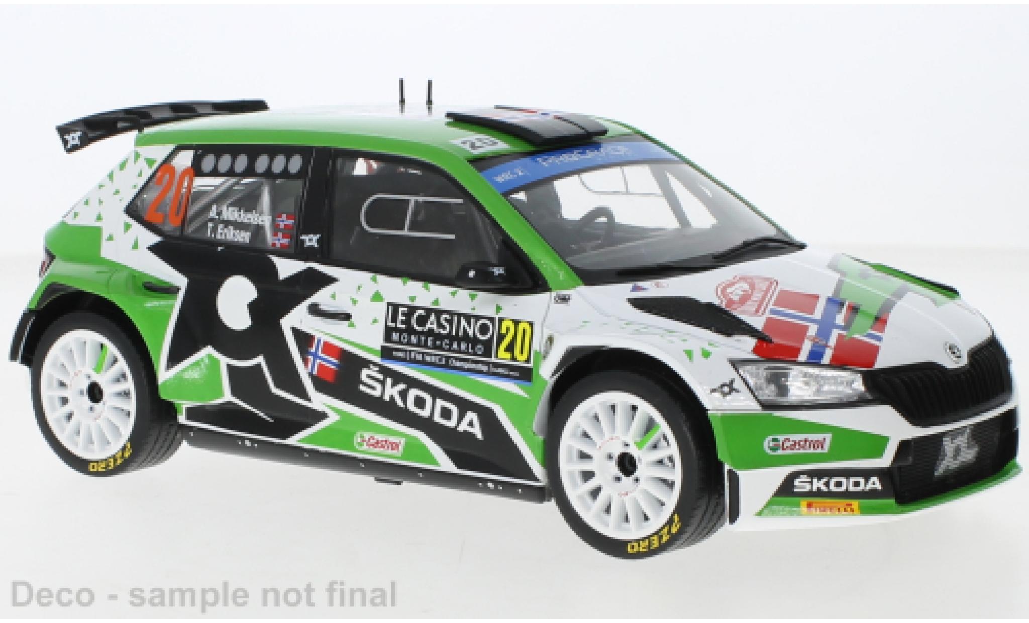 Skoda Fabia 1/18 IXO Rally2 EVO No.20 Rallye WM Rallye Monte Carlo 2022 modellino in miniatura