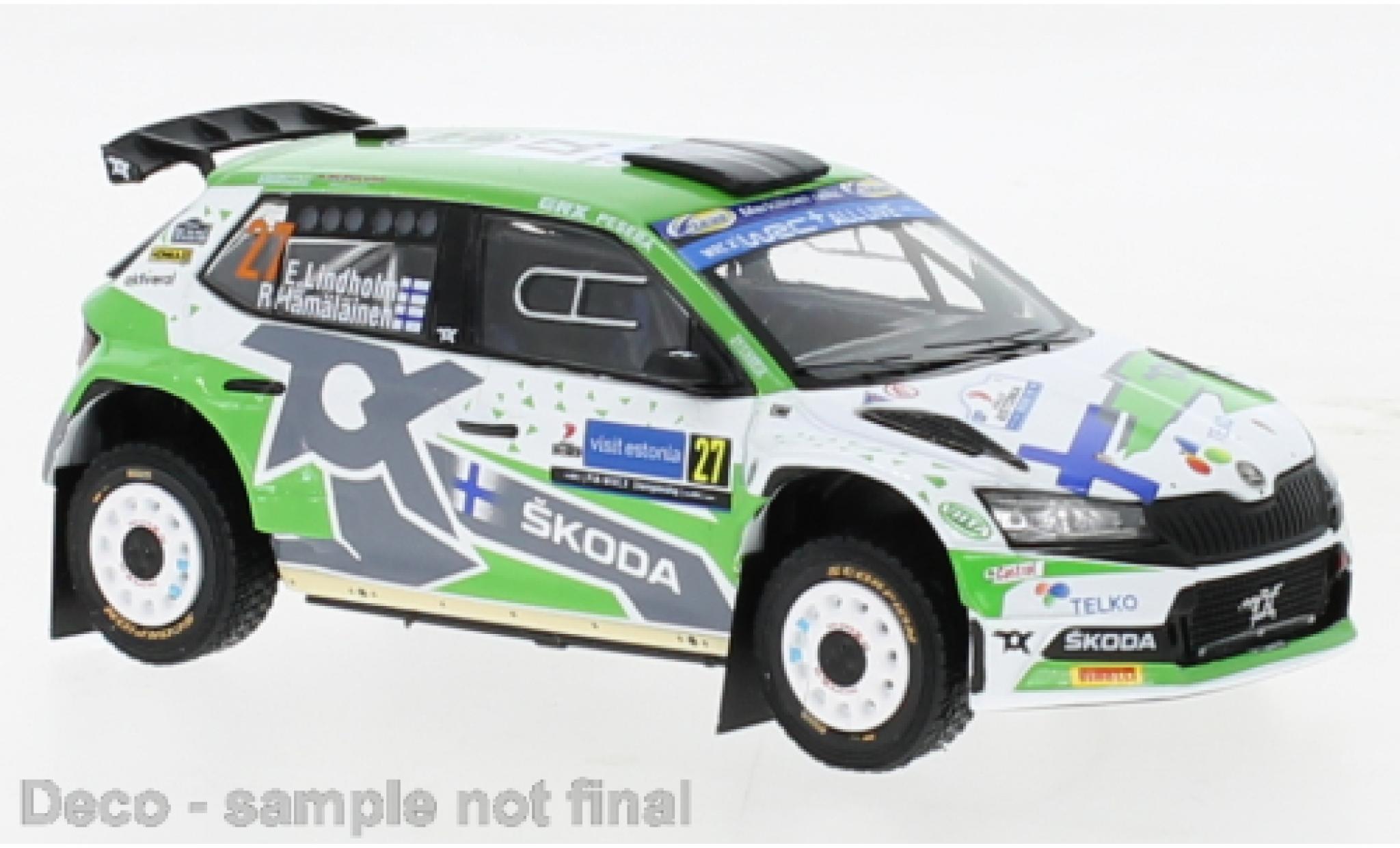 Skoda Fabia 1/43 IXO Rally2 EVO No.27 Rallye WM Rallye Estland 2022 modellino in miniatura