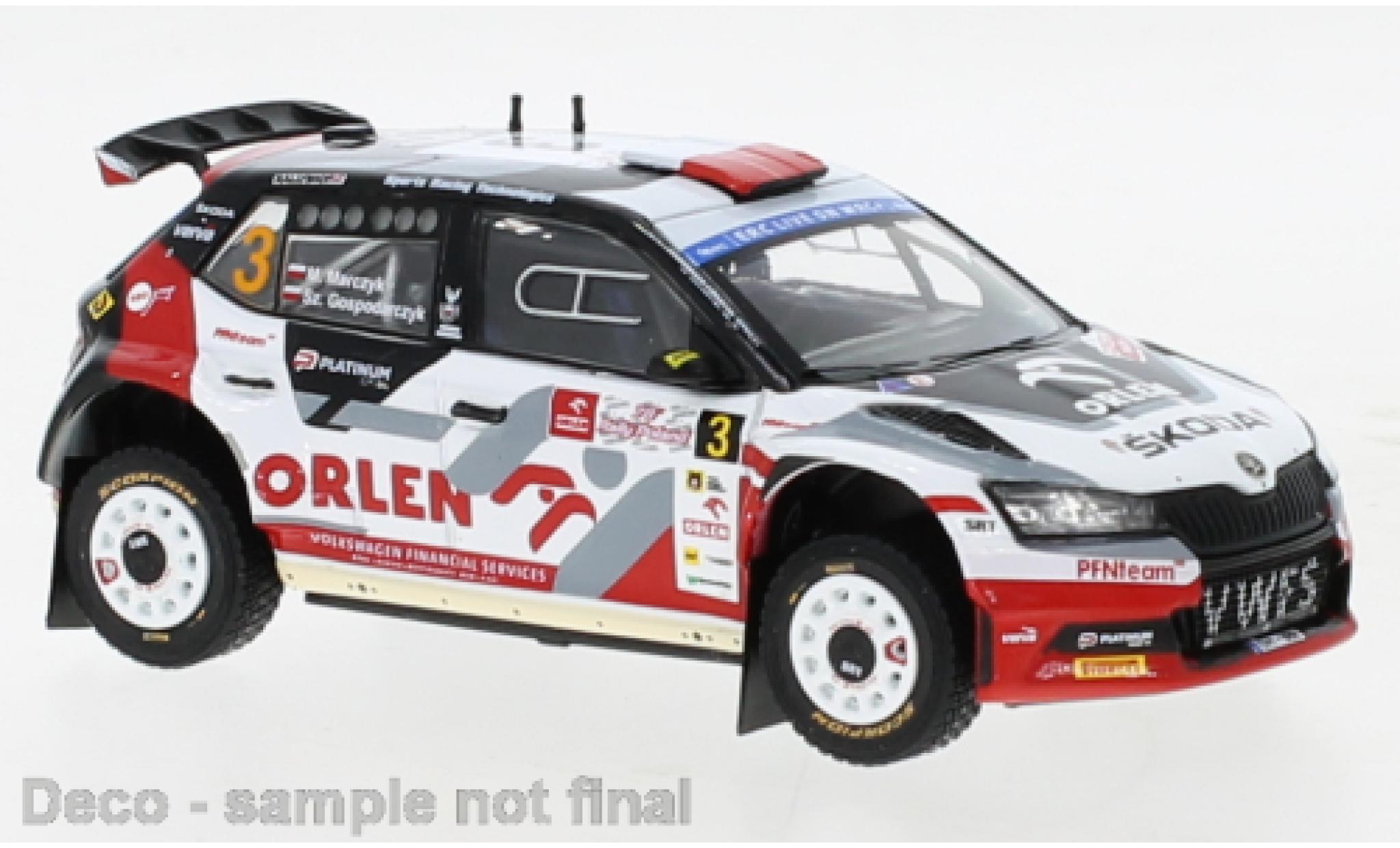 Skoda Fabia 1/43 IXO Rally2 EVO No.3 Rallye Polen 2022 modellino in miniatura