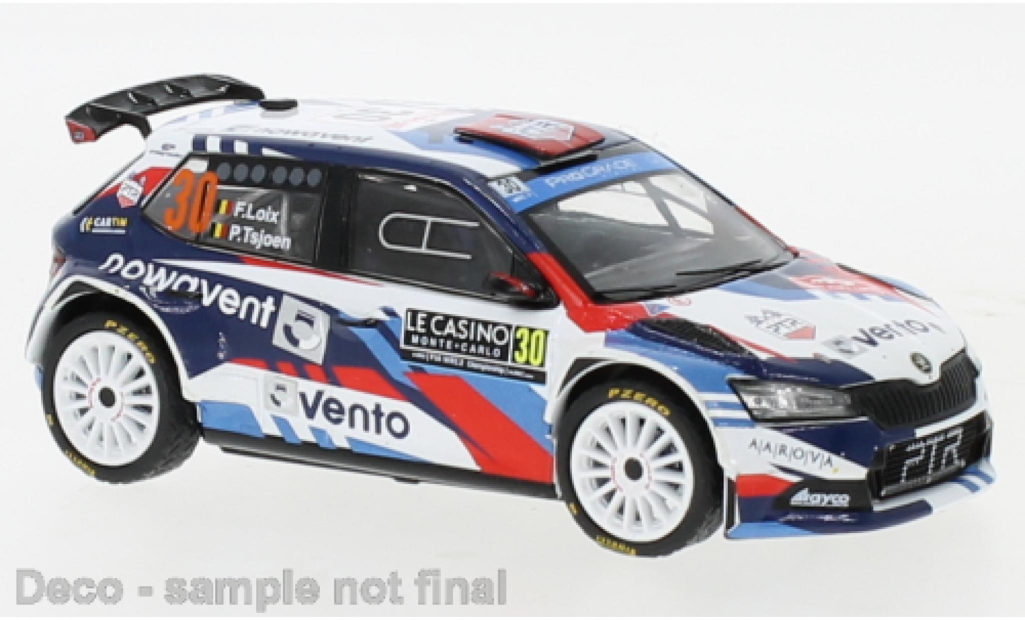 Skoda Fabia 1/43 IXO Rally2 EVO No.30 WRC Rally Monte Carlo 2022 modellino in miniatura