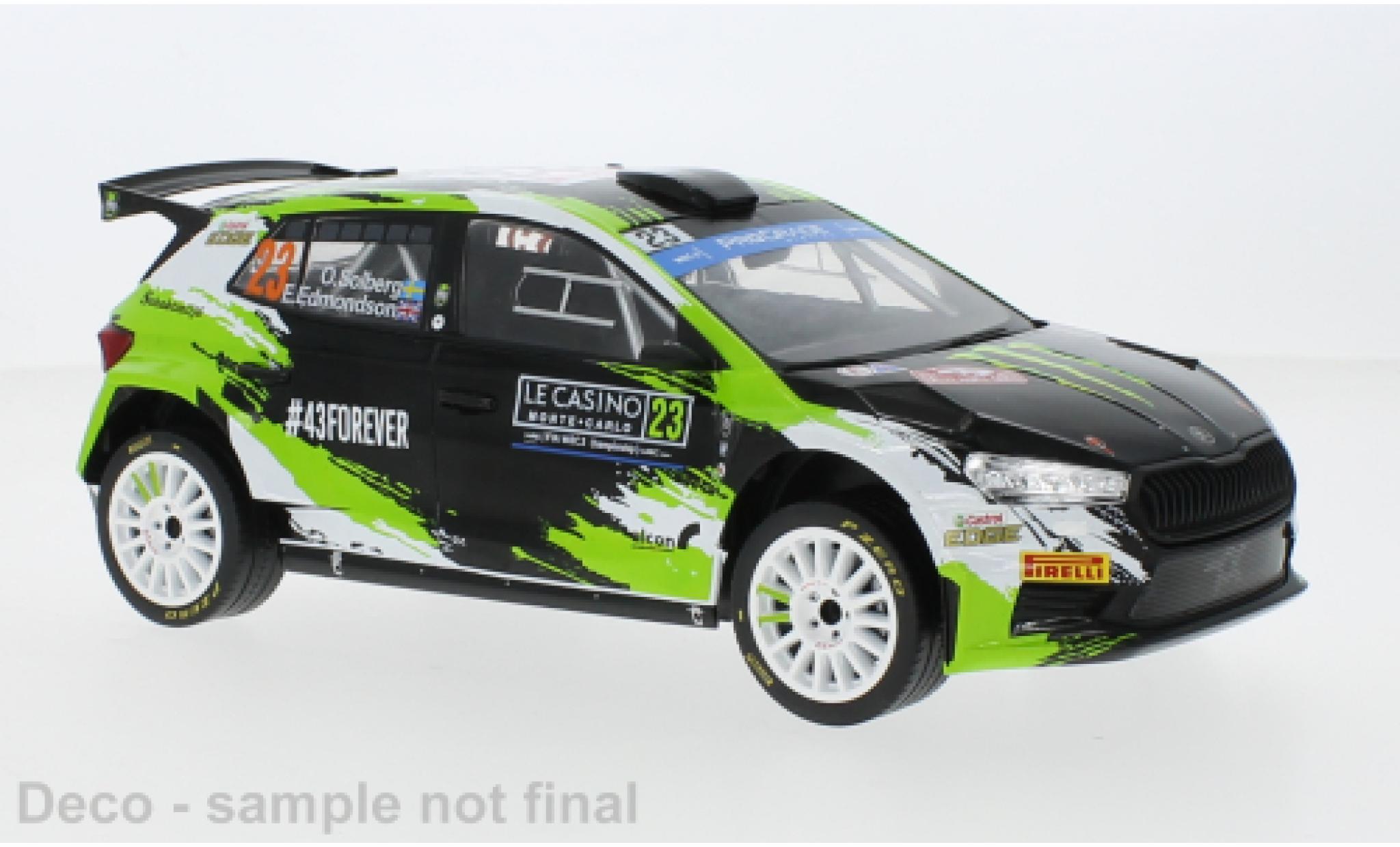 Skoda Fabia 1/43 IXO Rally2 No.23 Rallye WM Rally Monte Carlo 2023 modellino in miniatura