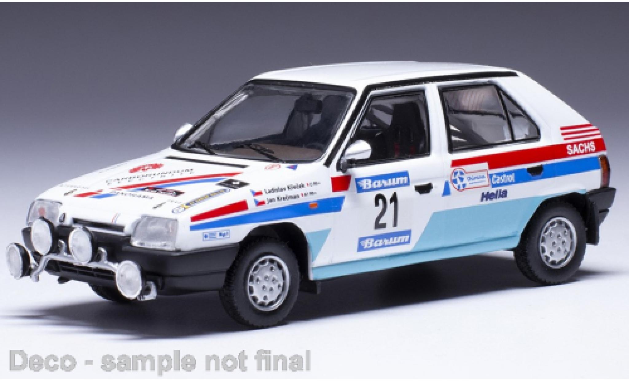Skoda Favorit 1/43 IXO 136L No.21 Barum Rally 1990 modellino in miniatura