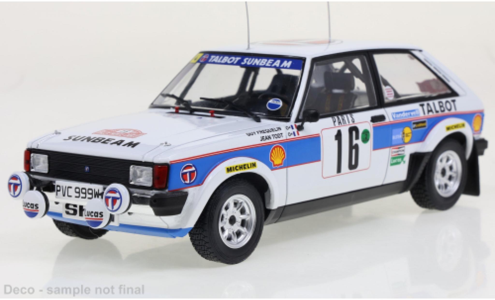 Talbot Sunbeam 1/24 IXO Lotus No.16 Rallye WM Rally Monte Carlo 1981 modellino in miniatura
