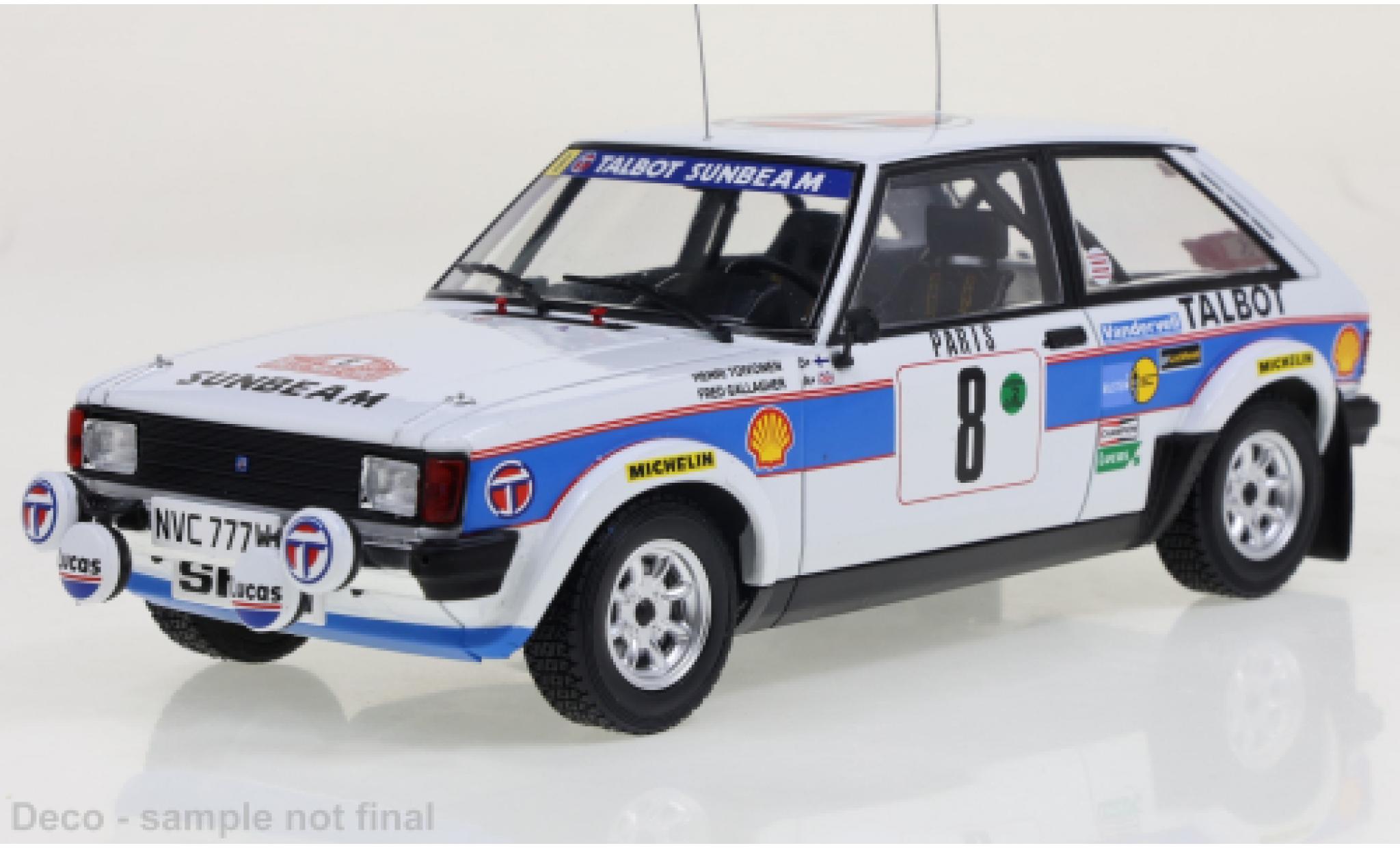 Talbot Sunbeam 1/24 IXO Lotus No.8 Rallye WM Rally Monte Carlo 1981 modellino in miniatura