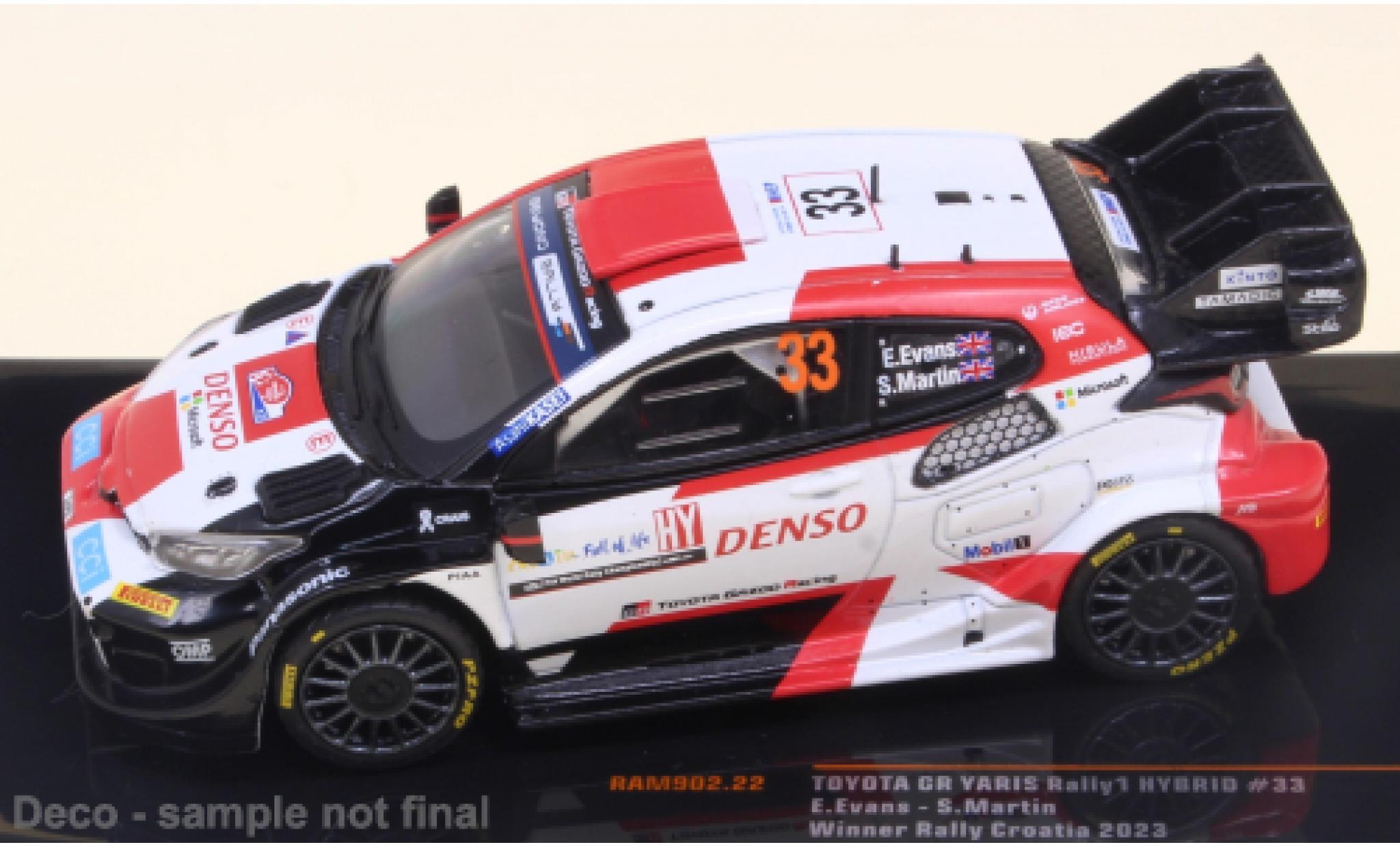 Toyota Yaris 1/43 IXO No.33 WRC1 Rally Croatia 2023 modellino in miniatura