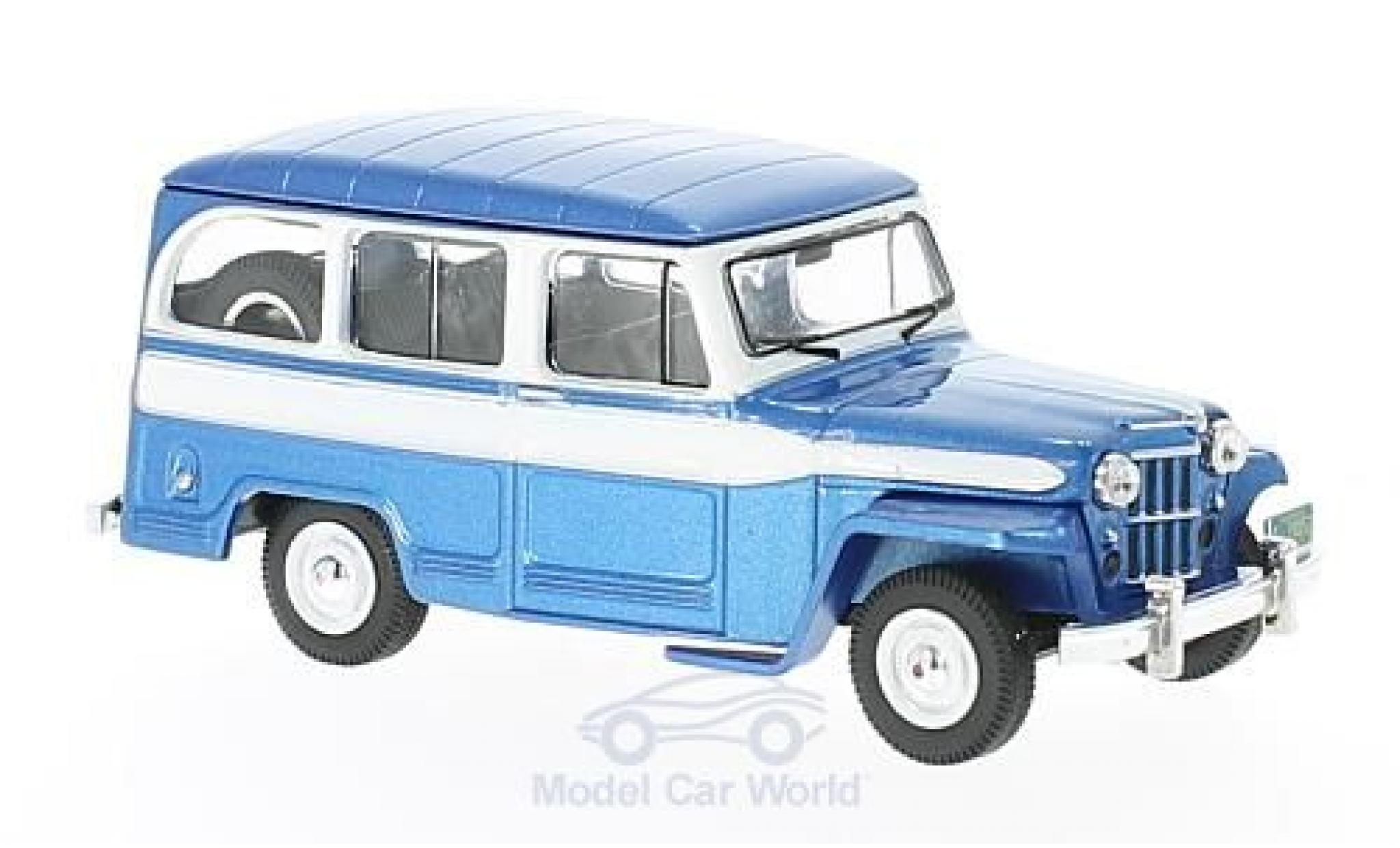Jeep Willys 1/43 IXO Station Wagon metallico blu/bianco 1960 modellino in miniatura