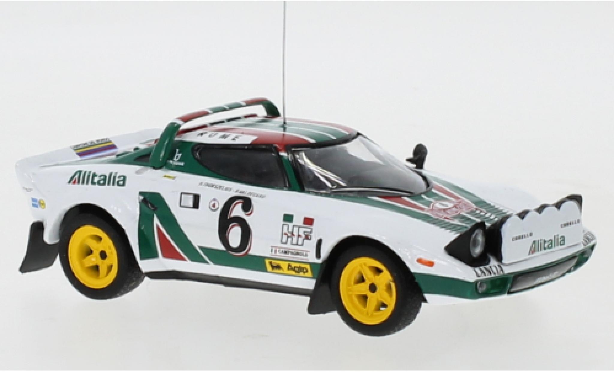 Lancia Stratos 1/43 IXO HF No.6 Alitalia Racing Team Alitalia Rallye Monte Carlo 1976 B.Waldegard/H.Thorszelius modellino in miniatura