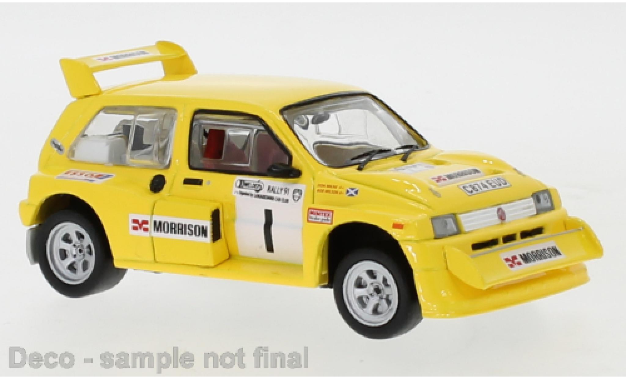 MG Metro 1/43 IXO 6R4 RHD No.1 Morrison Scottish Rally Championship 1991 Championship Winner D.Milne/B.Wilson modellino in miniatura