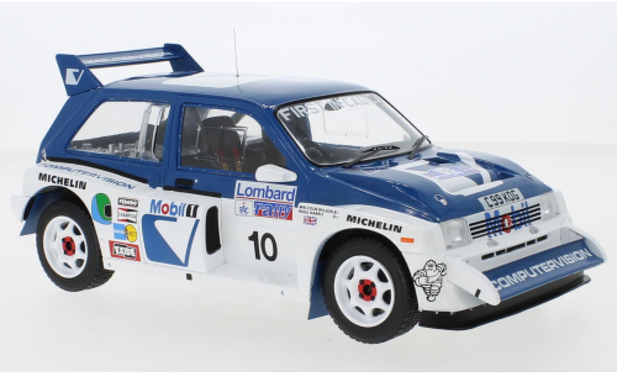 MG Metro 1/18 IXO 6R4 RHD No.10 Computervision RAC Rally 1986 M.Wilson/N.Harris modellino in miniatura