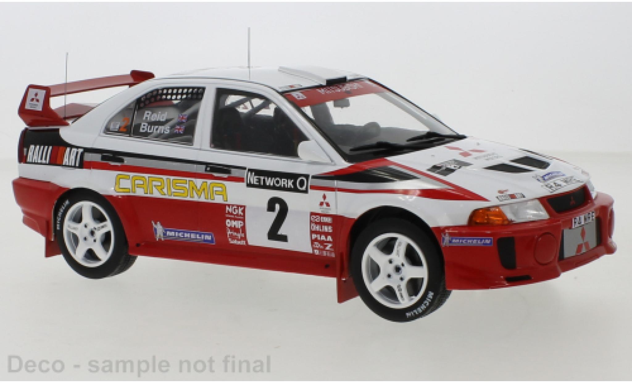 Mitsubishi Lancer 1/18 IXO RS Evolution V No.2 RAC Rally 1998 R.Burns/R.Reid modellino in miniatura