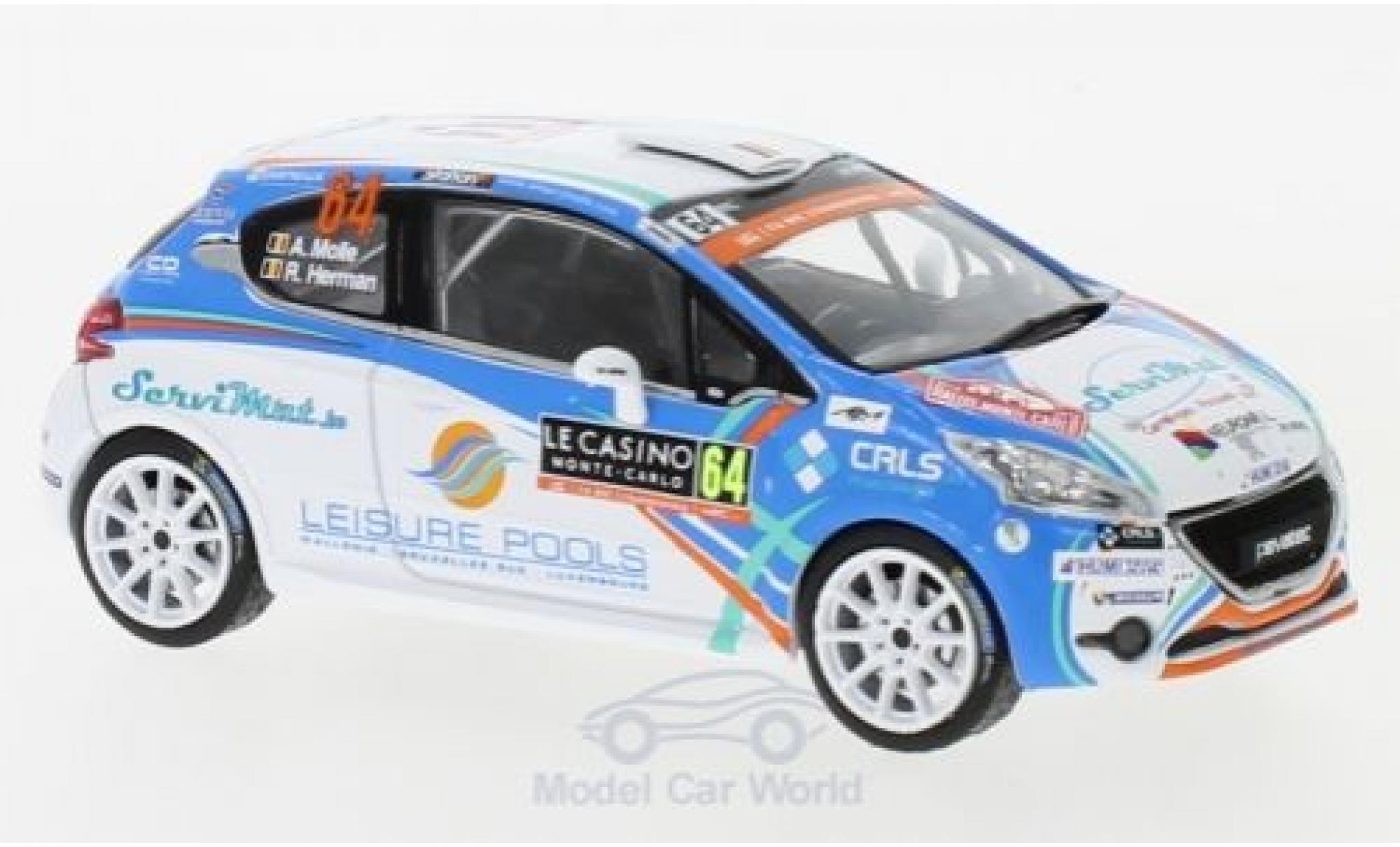 Peugeot 208 1/43 IXO R2 WRC No.64 WRC Rallye Monte Carlo 2018 A.Mole/R.Herman modellino in miniatura