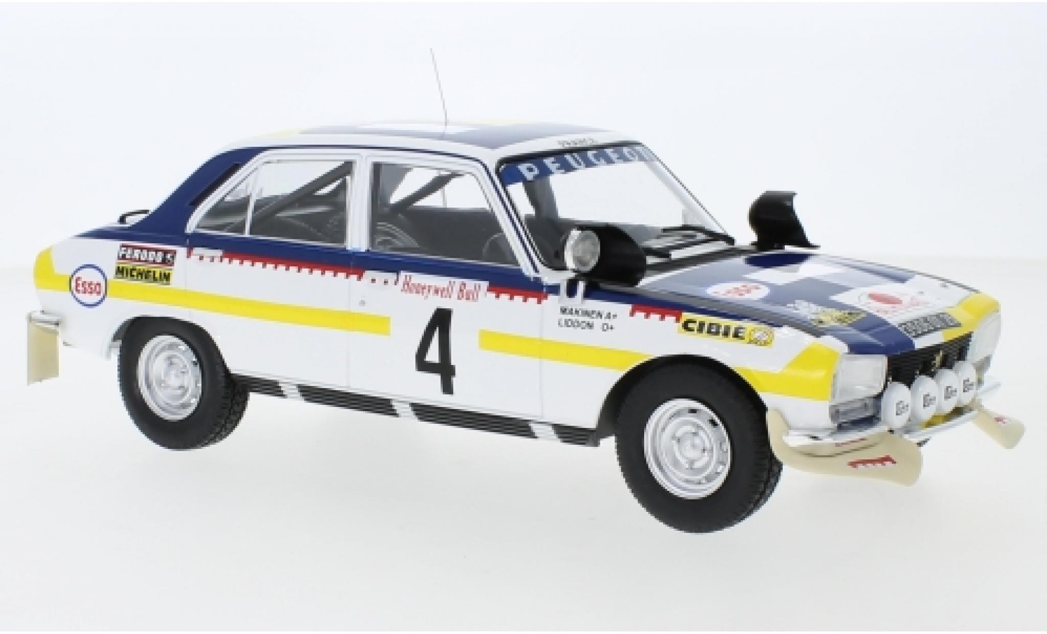 Peugeot 504 1/18 IXO Ti No.4 Rallye Marokko 1975 T.Mäkinen/H.Liddon modellino in miniatura