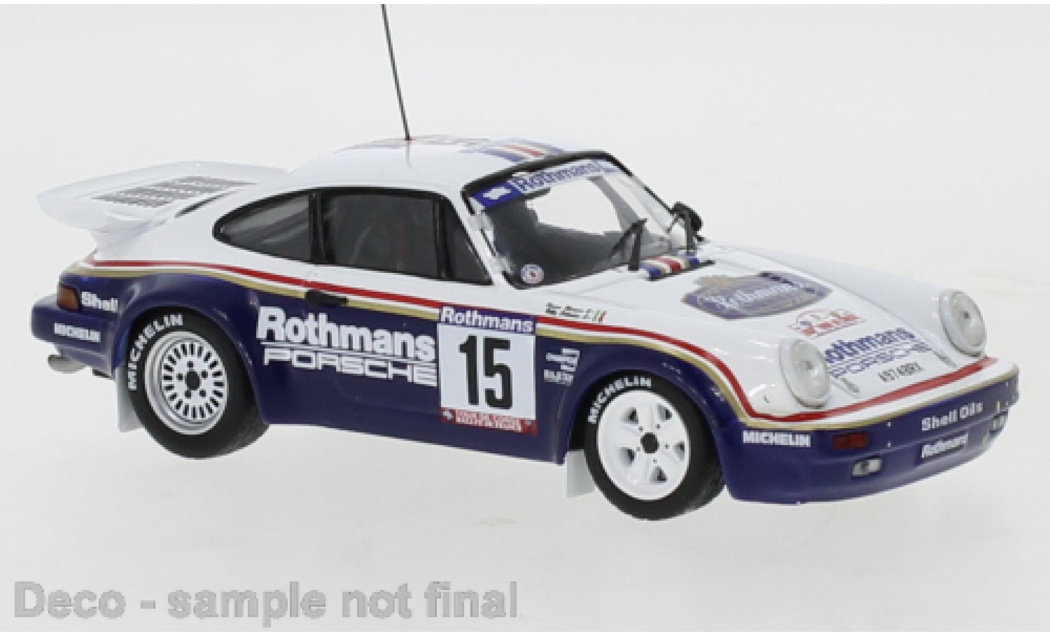 Porsche 930 1/43 IXO 911 SC/RS No.15 Rallye Tour de Corse 1985 B.Coleman/R.Morgan modellino in miniatura
