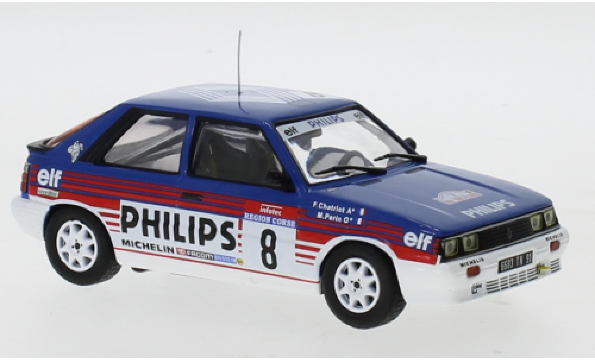 Renault 11 1/43 IXO Turbo No.8 Philips Rallye WM Tour de Corse 1987 F.Chatriot/M.Perin modellino in miniatura