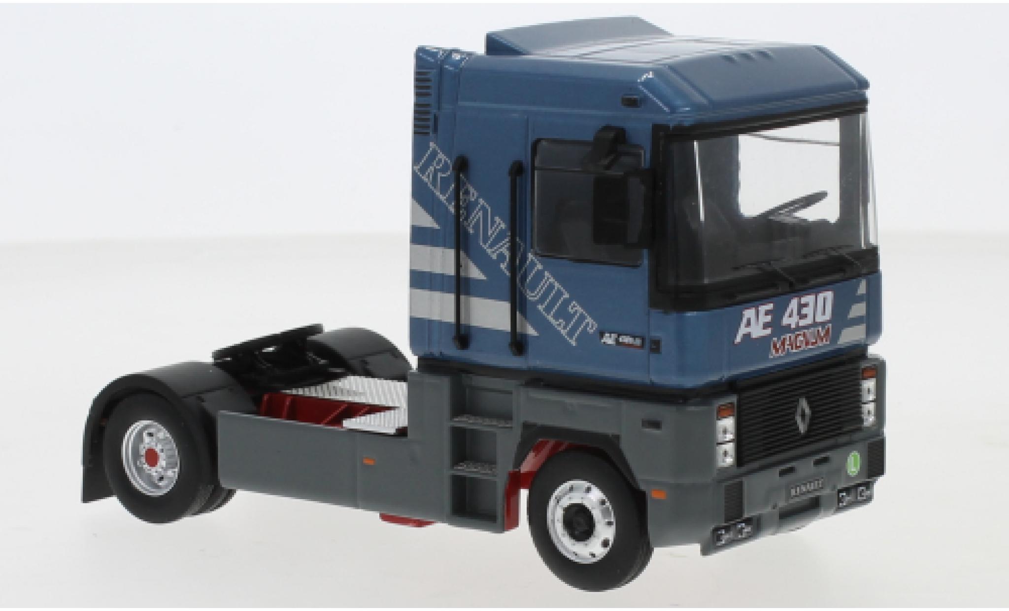 Renault Magnum 1/43 IXO AE 430 Ti metallico blu 1992 modellino in miniatura
