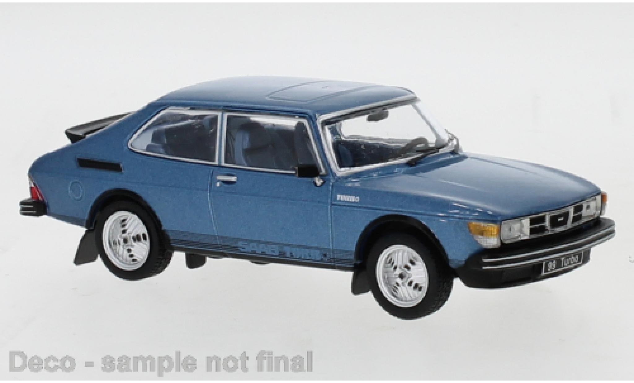 Saab 99 1/43 IXO Turbo metallico blu 1977 modellino in miniatura