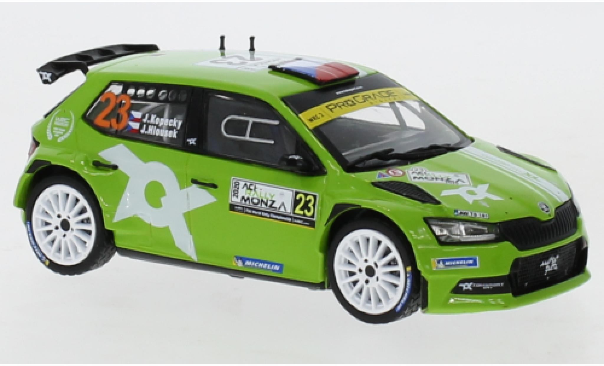 Skoda Fabia 1/43 IXO R5 Evo No.23 Rallye WM Rallye Monza 2020 J.Kopecky/J.Hlousek modellino in miniatura