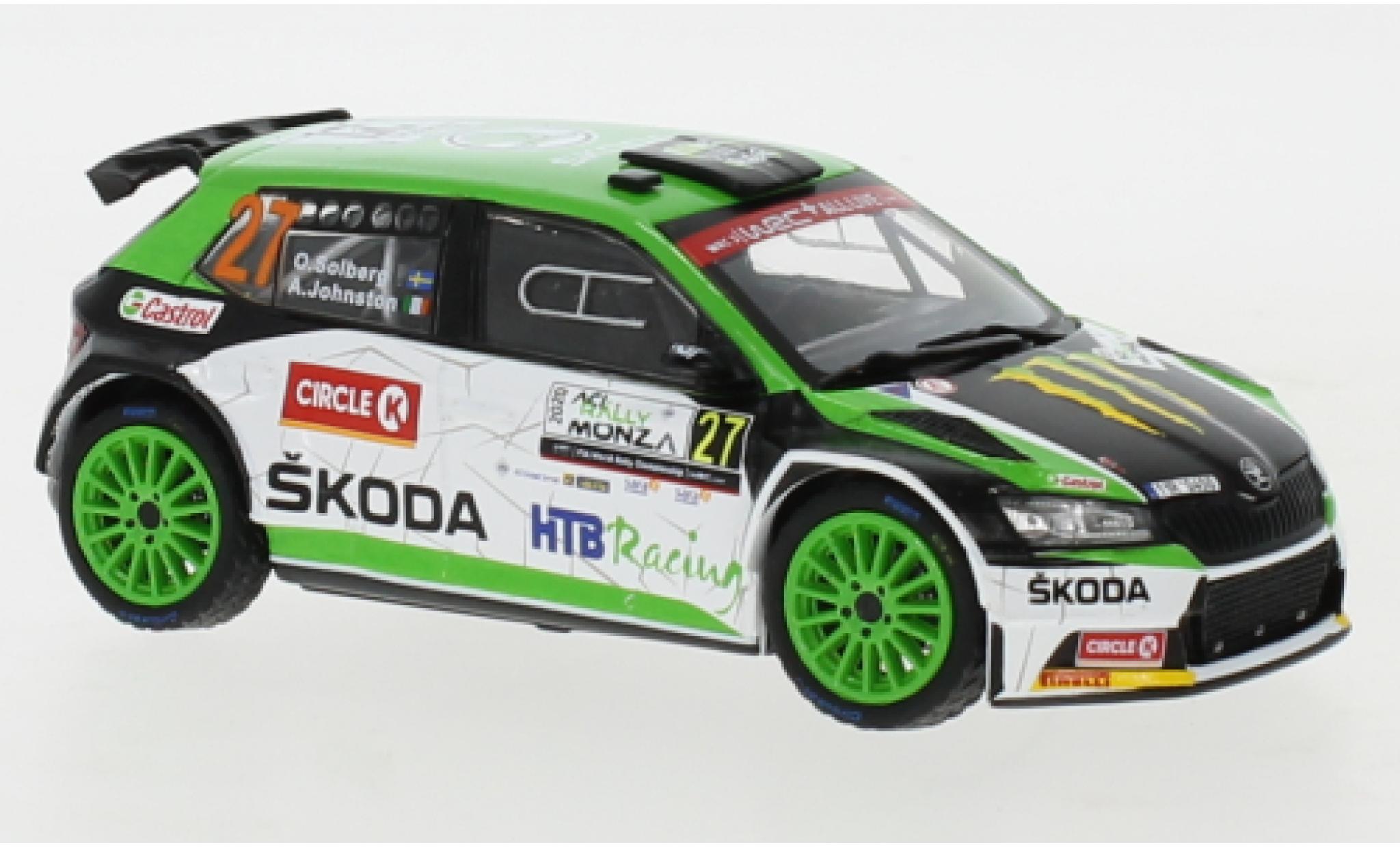 Skoda Fabia 1/43 IXO R5 Evo No.27 WRC Rallye Monza 2020 O.Solberg/A.Johnston modellino in miniatura