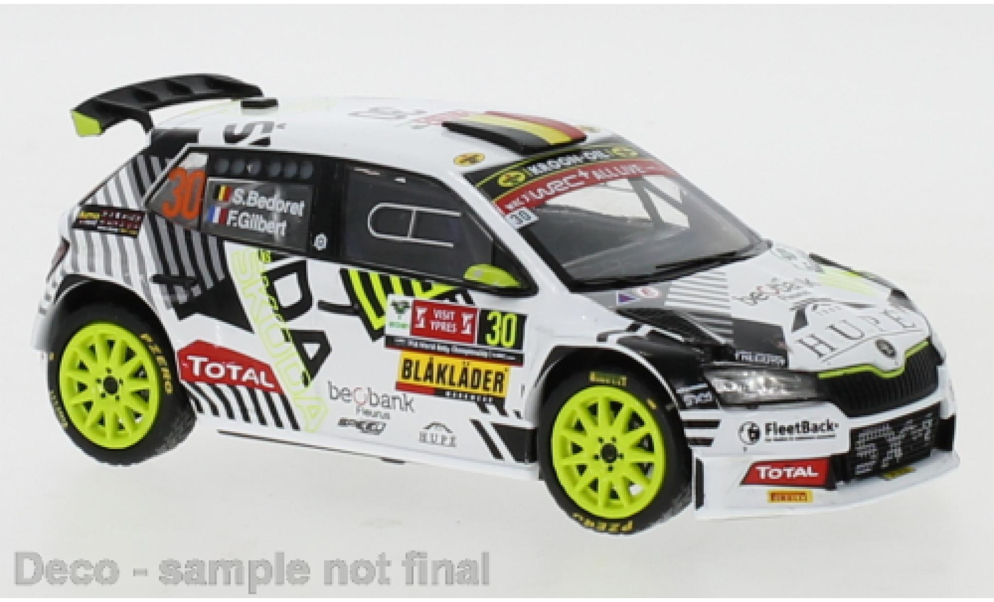 Skoda Fabia 1/43 IXO Rally 2 EVO No.30 Belgium Rally Ypres 2021 S.Bedoret/F.Gilbert modellino in miniatura