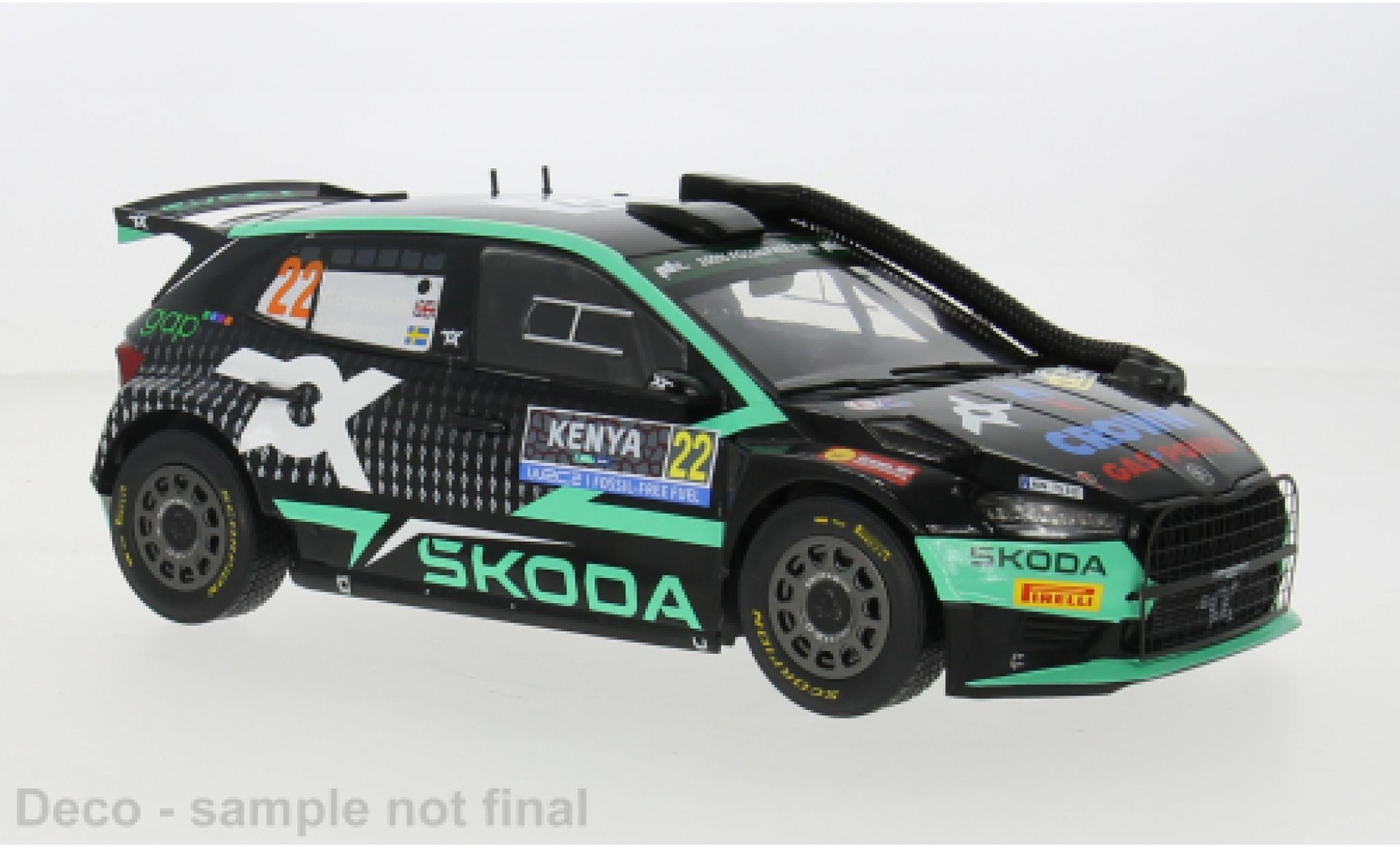 Skoda Fabia 1/18 IXO Rally2 No.22 WRC Safari Rallye Kenia 2024 1:18 modellino in miniatura