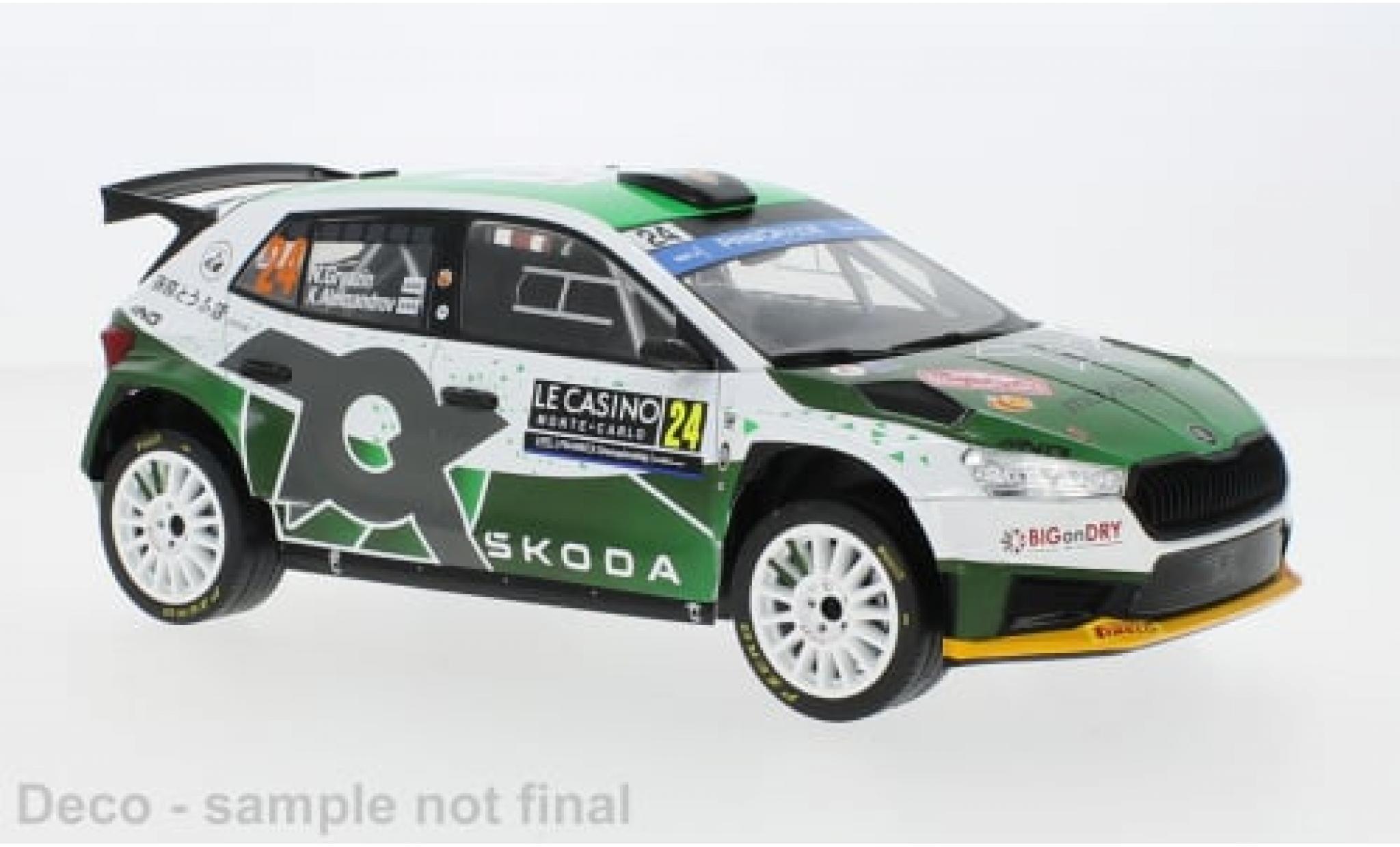 Skoda Fabia 1/18 IXO Rally2 No.24 Rallye WM Rally Monte Carlo 2023 1:18 modellino in miniatura