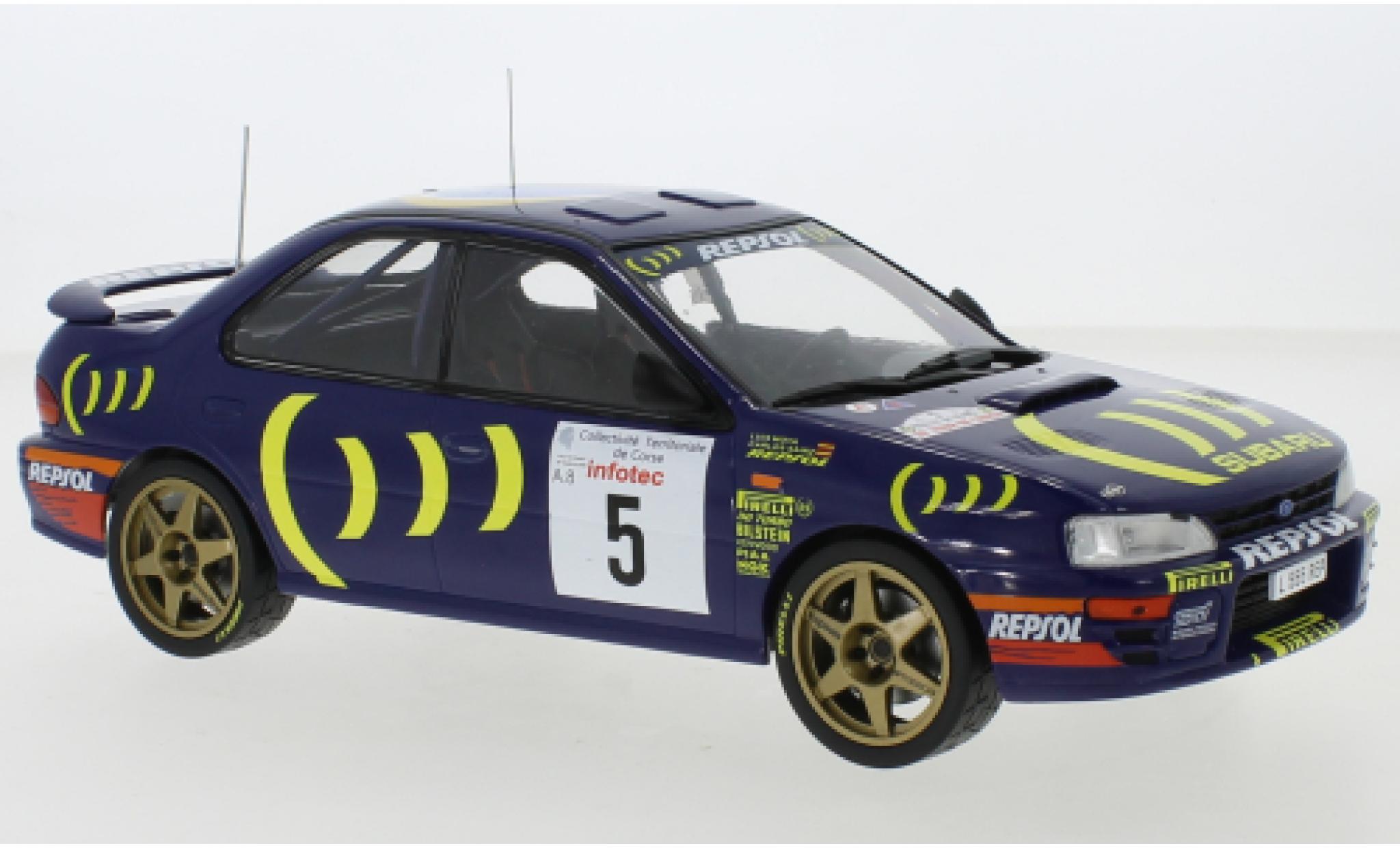 Subaru Impreza 1/18 IXO 555 No.5 Rallye WM Tour de Corse 1995 C.Sainz/L.Moya modellino in miniatura