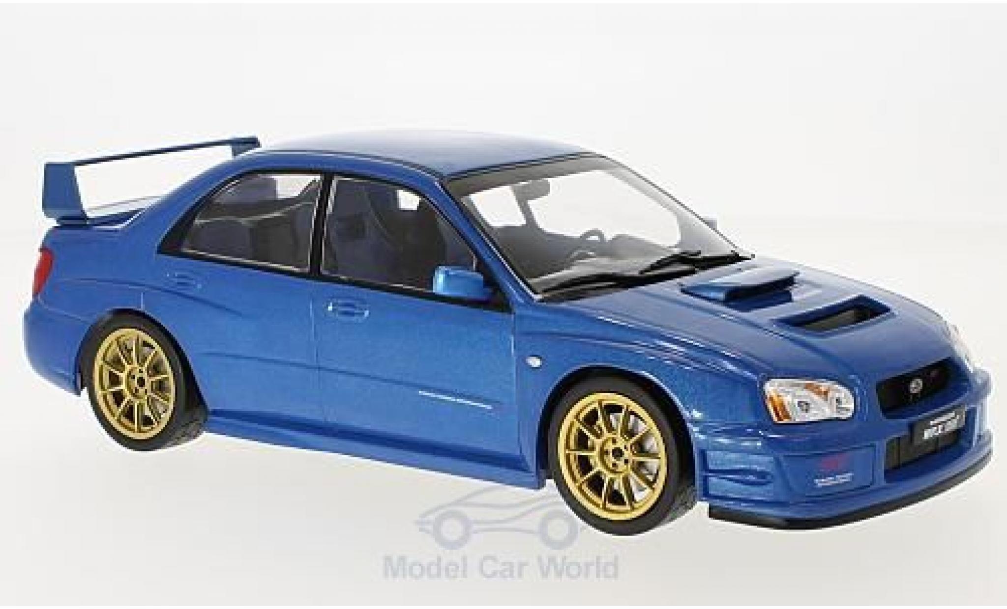 Subaru Impreza STI 1/18 IXO WRX STI metallico blu 2003 modellino in miniatura