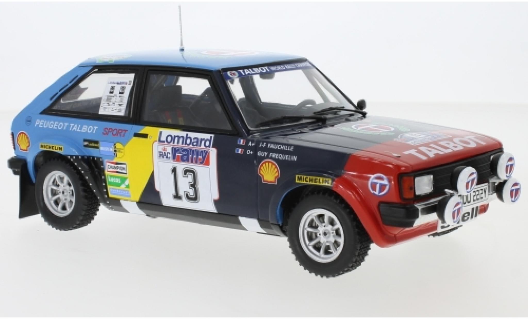 Talbot Sunbeam 1/18 IXO Lotus No.13 Rallye WM RAC Rallye 1982 G.Frequelin/J-F.Fauchille modellino in miniatura