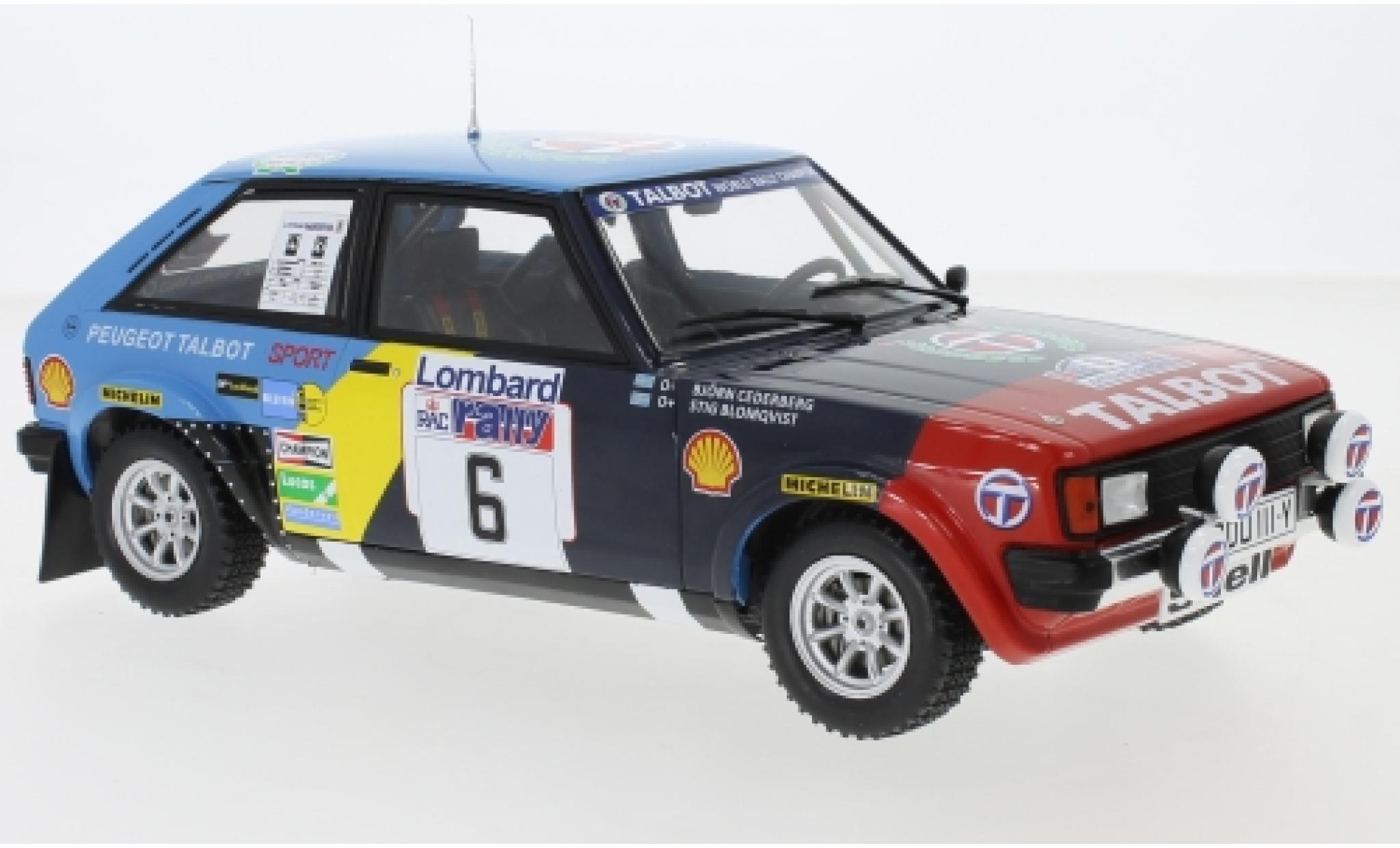 Talbot Sunbeam 1/18 IXO Lotus No.6 RAC Rallye 1982 S.Blomqvist/B.Cederberg modellino in miniatura