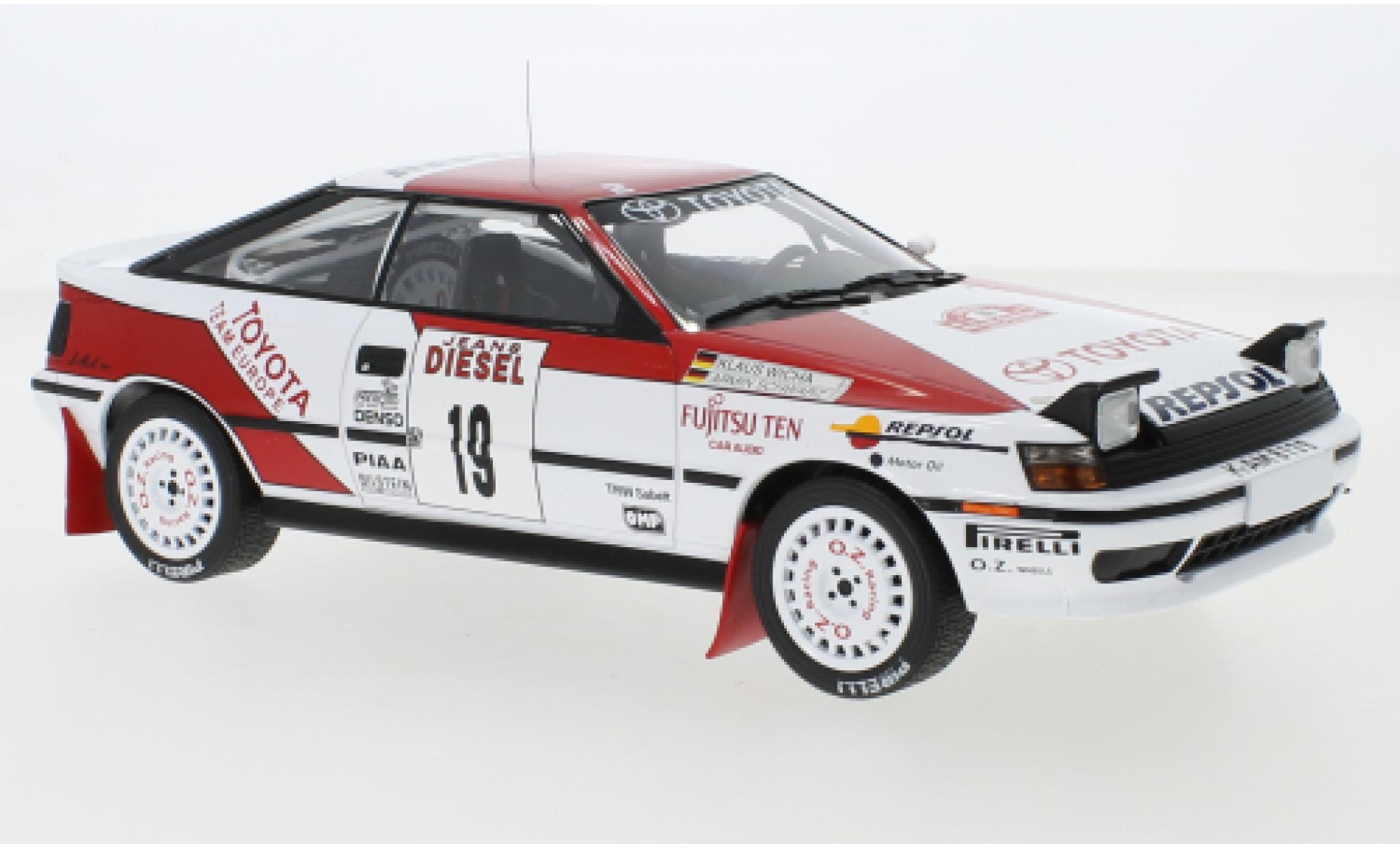 Toyota Celica 1/18 IXO GT-Four ST165 No.19 Team Europe Rallye WM Rallye San Remo 1990 A.Schwarz/K.Wicha modellino in miniatura