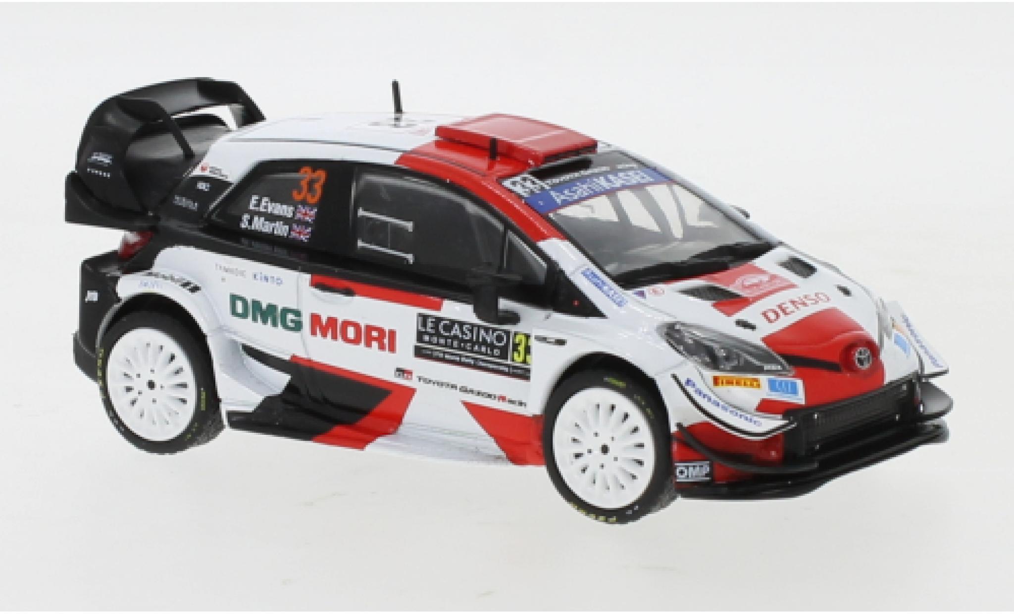 Toyota Yaris 1/43 IXO WRC No.33 Rallye WM Rally Monte Carlo 2021 E.Evans/S.Martin modellino in miniatura