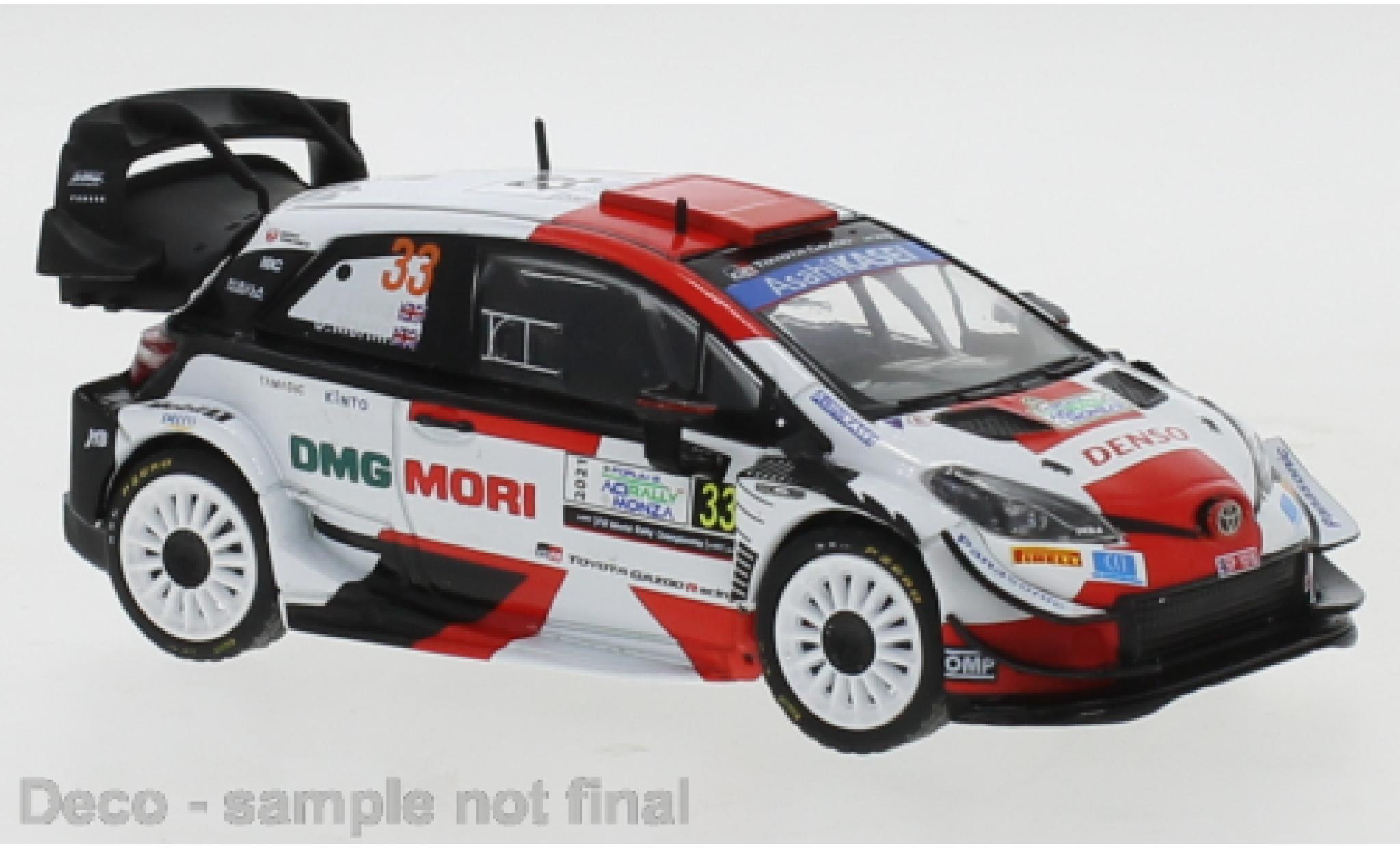 Toyota Yaris 1/43 IXO WRC No.33 Gazoo Racing WRC Rally Monza 2021 E.Evans/S.Martin modellino in miniatura