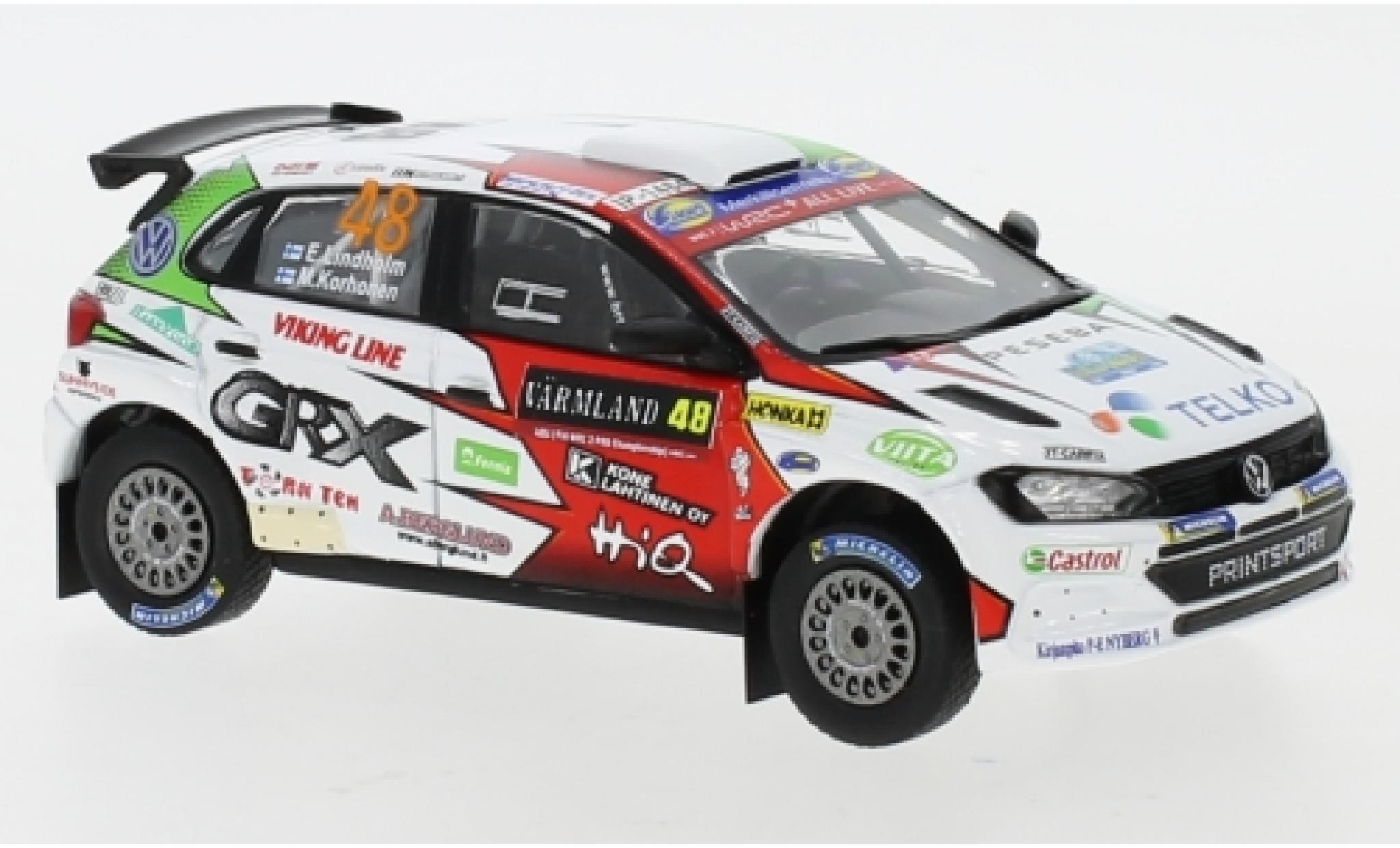 Volkswagen Polo 1/43 IXO GTI R5 No.48 Rallye WM Rallye Schweden 2019 E.Lindholm/M.Korhonen modellino in miniatura