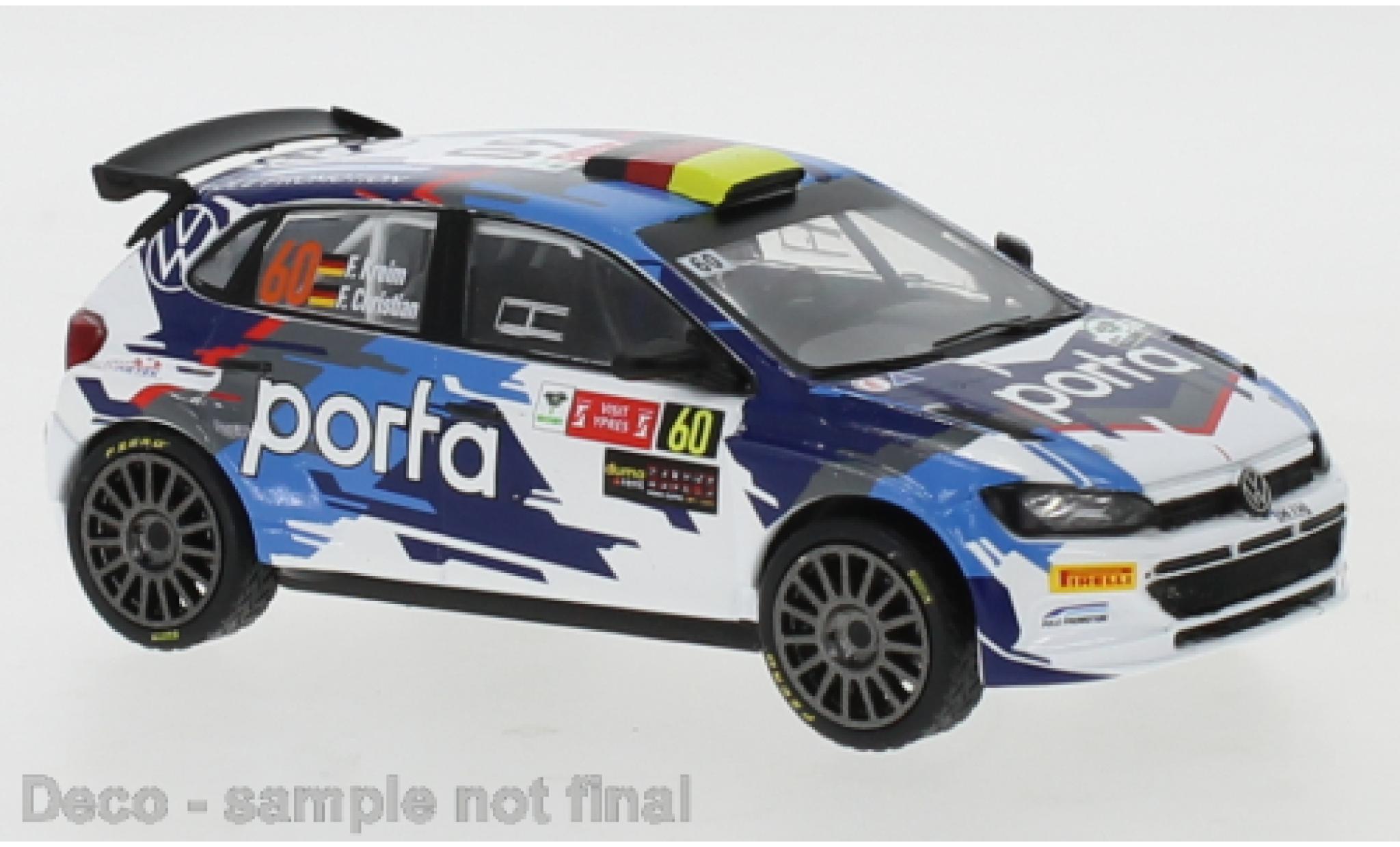 Volkswagen Polo 1/43 IXO GTI R5 No.60 Porta Rally Ypres 2021 F.Kreim/F.Christian modellino in miniatura