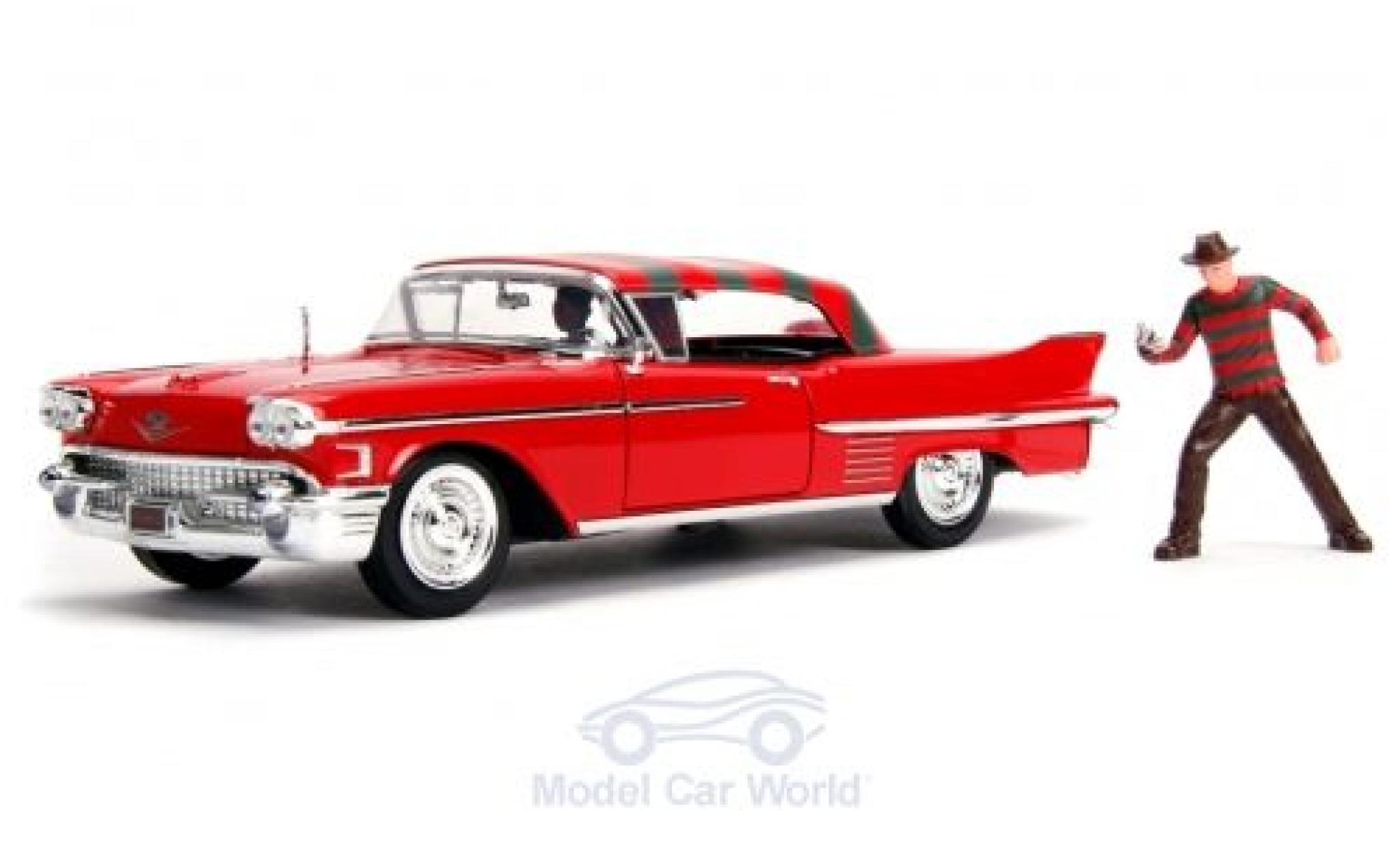 Cadillac Series 62 1/24 Jada Toys rosso/Dekor A Nightmare on Elm Street 1958 mit Figuren modellino in miniatura