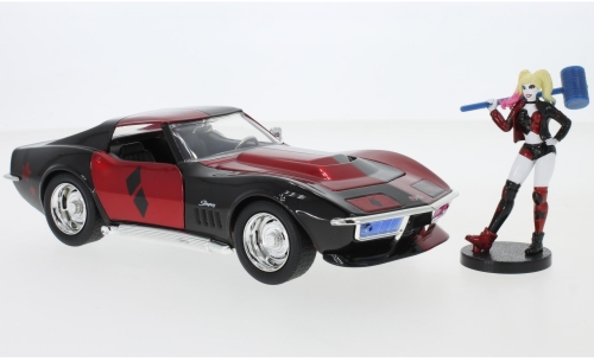 Chevrolet Corvette 1/24 Jada Toys Stingray Harley Quinn 1969 avec figurine modellino in miniatura
