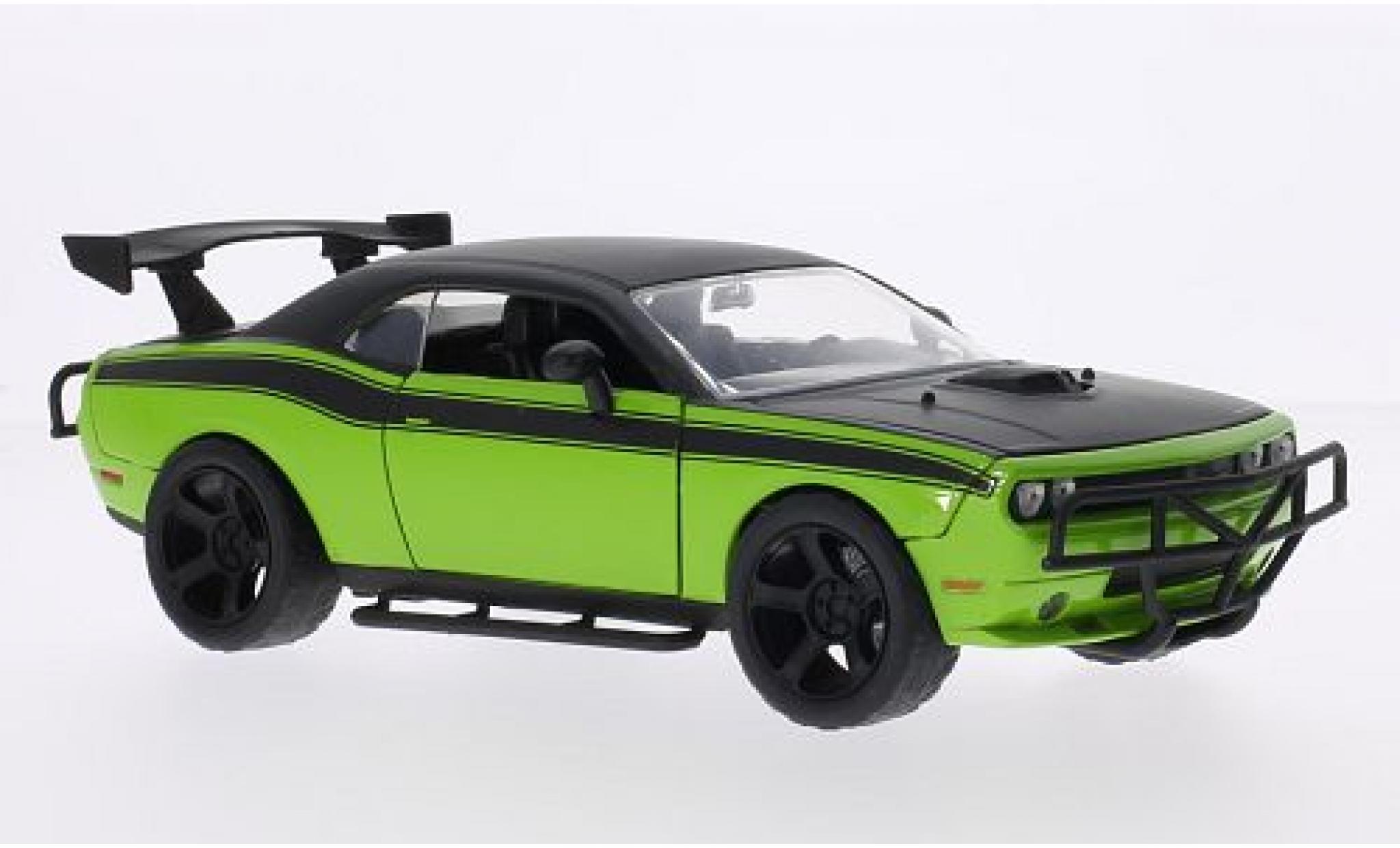 Dodge Challenger 1/24 Jada Toys SRT8 Tuning verde/matt-nero Furious 7 2008 modellino in miniatura
