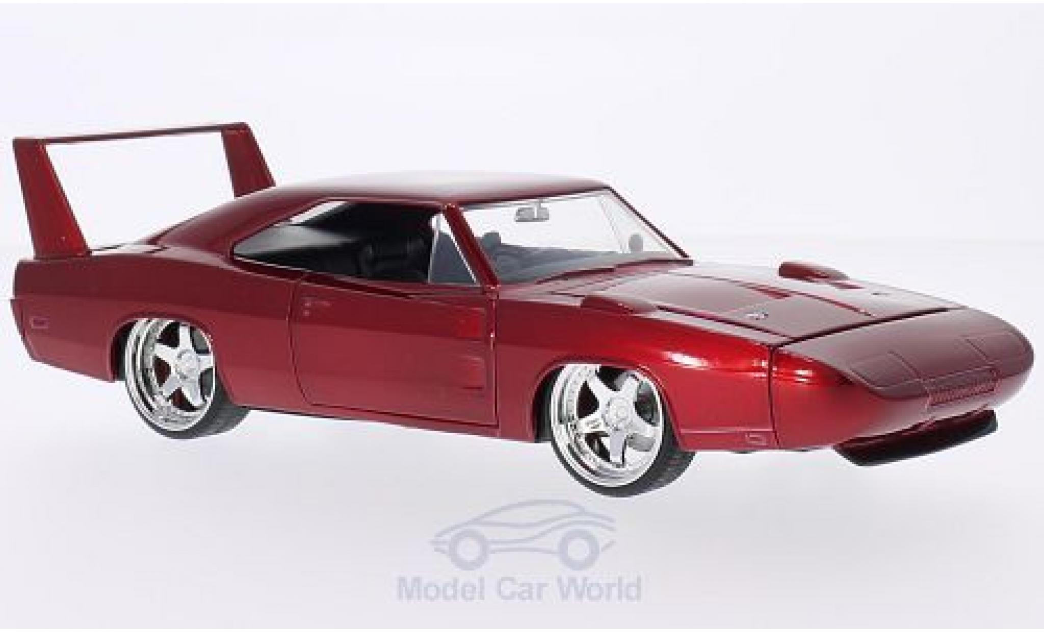 Dodge Charger 1/24 Jada Toys Daytona metallico rosso Furious 7 1969 Tuning modellino in miniatura