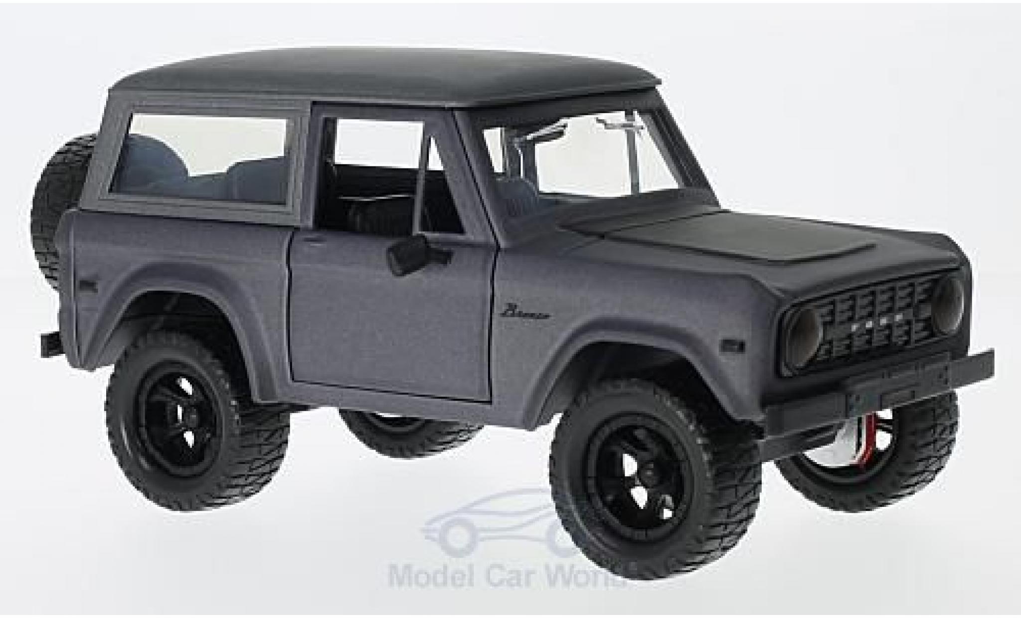 Ford Bronco 1/24 Jada Toys Hardtop metallico grigio/matt-nero 1973 ohne Vitrine modellino in miniatura
