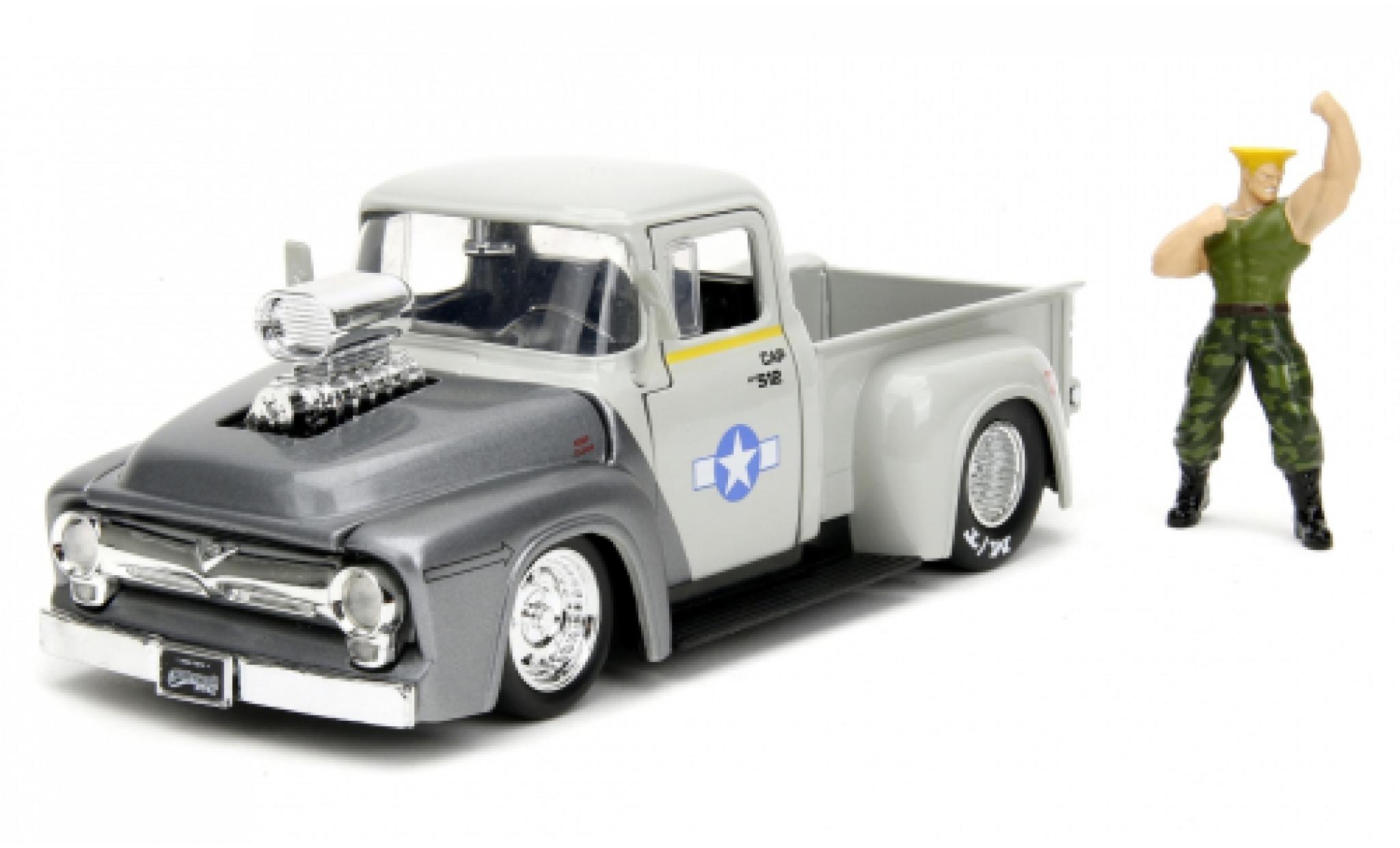 Ford F-1 1/24 Jada Toys Jada 00 Pick Up grigio/metallise grigio Street Fighter - Guile 1956 modellino in miniatura