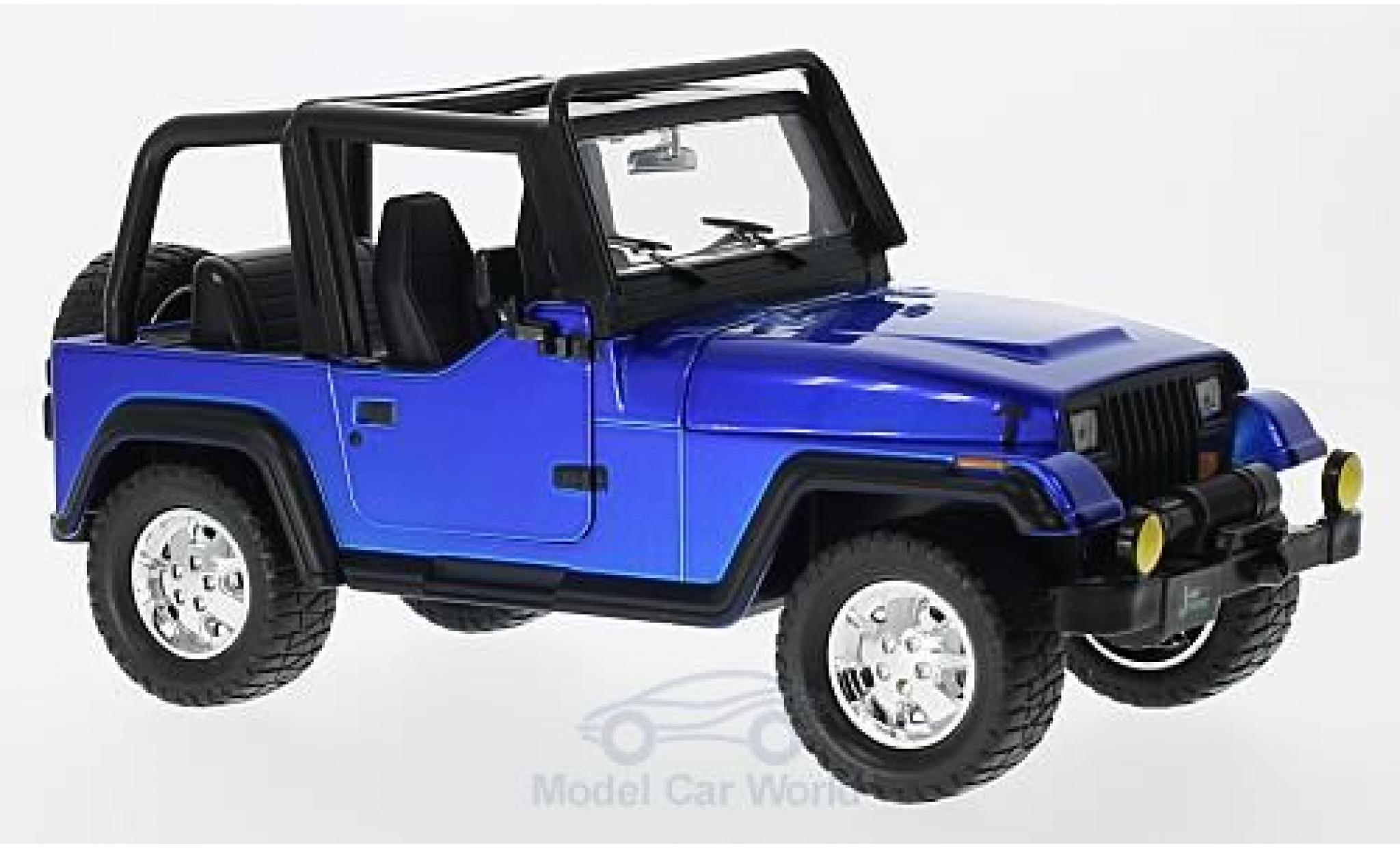 Jeep Wrangler 1/24 Jada Toys blu 1992 ohne Vitrine modellino in miniatura