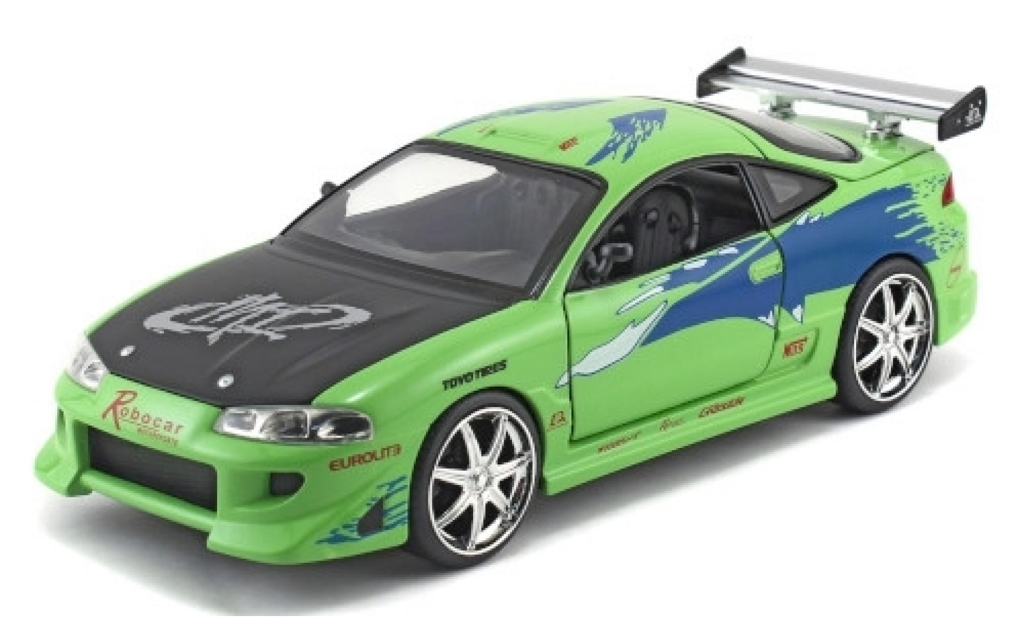 Mitsubishi Eclipse 1/24 Jada Toys Tuning verde/Dekor Fast & Furious 1995 modellino in miniatura
